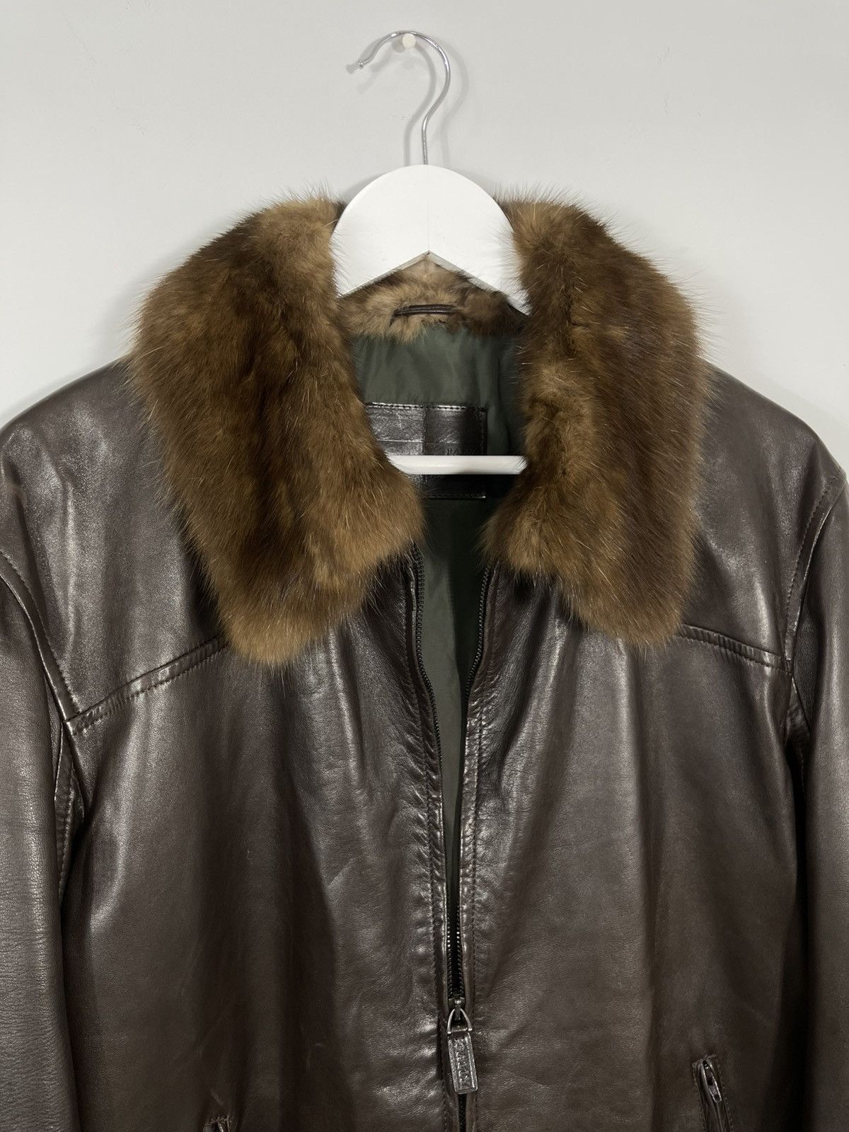 Bally Vintage BALLY Brown Soft Leather Jacket with Fur Collar Size US L / EU 52-54 / 3 - 9 Thumbnail