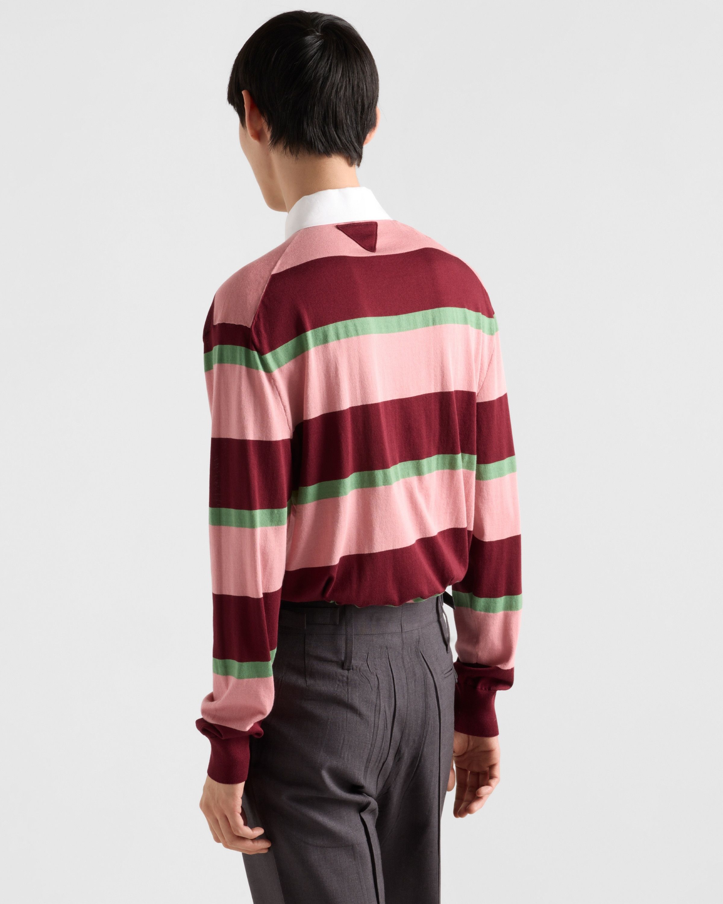 Prada o1bcso1str1025 Silk Cotton Polo Shirt in Multicolor Size US M / EU 48-50 / 2 - 4 Thumbnail