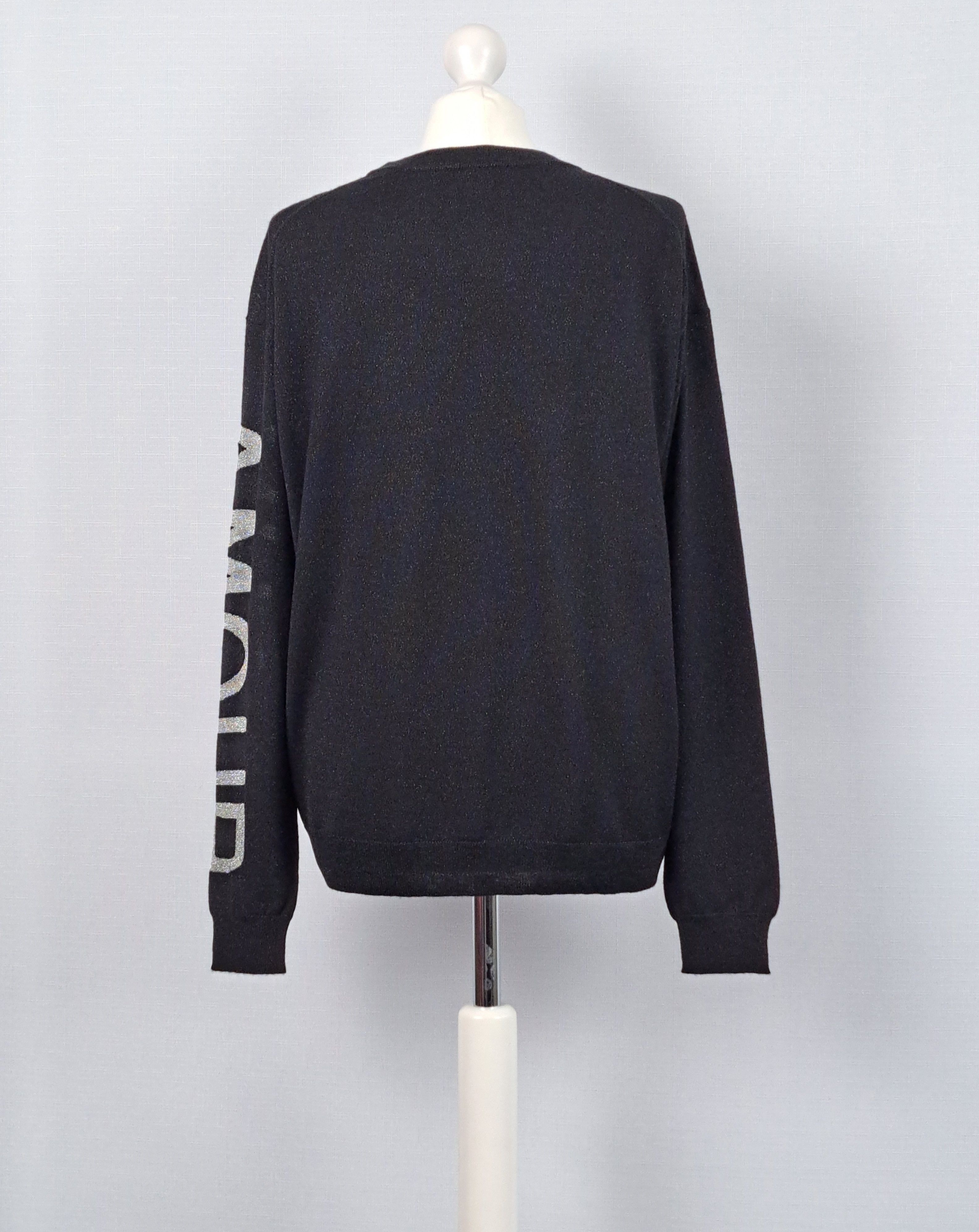 Zadig & Voltaire Zadig & Voltaire "AMOUR" black metallic sheen pullover. Size M / US 6-8 / IT 42-44 - 3 Thumbnail