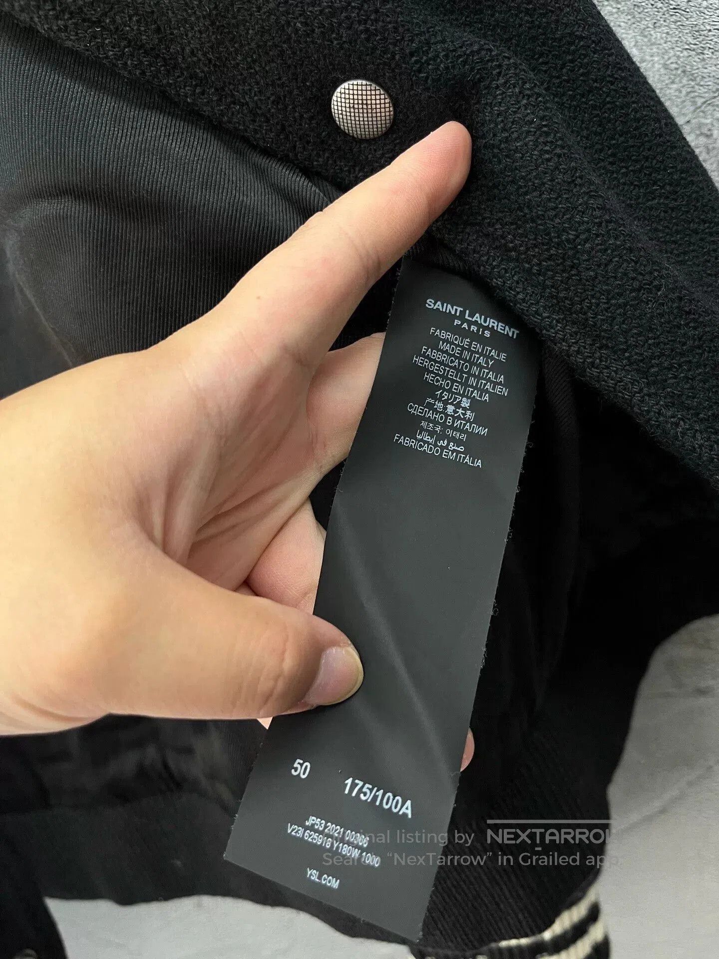 Saint Laurent Paris Saint Laurent Black Baseball Jacket. Size US M / EU 48-50 / 2 - 7 Thumbnail