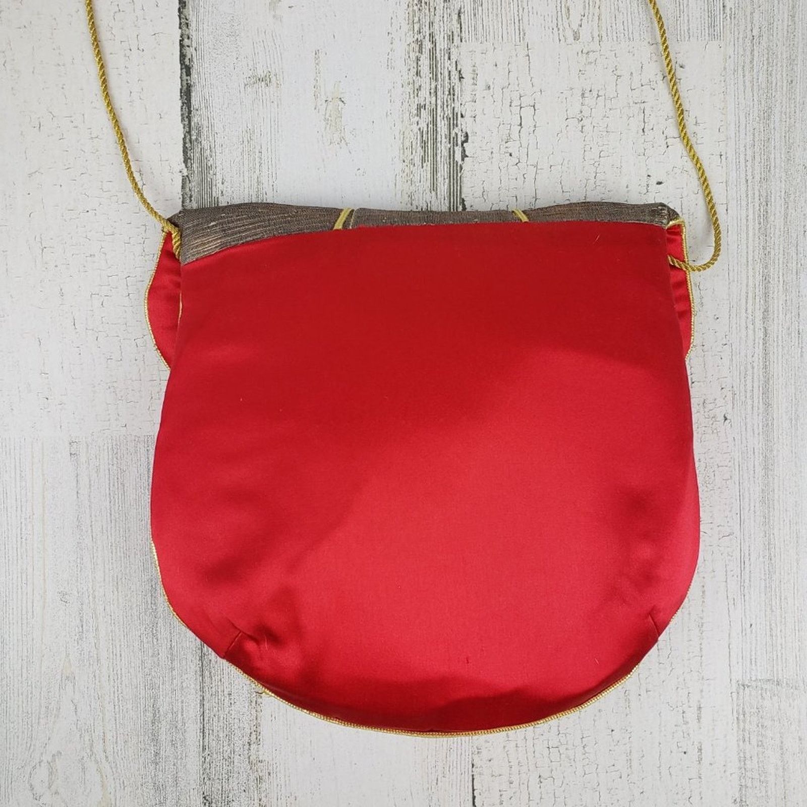 Other Vintage Gwen Jackson Red Floral Silky Purse Shoulder Bag Size ONE SIZE - 6 Thumbnail