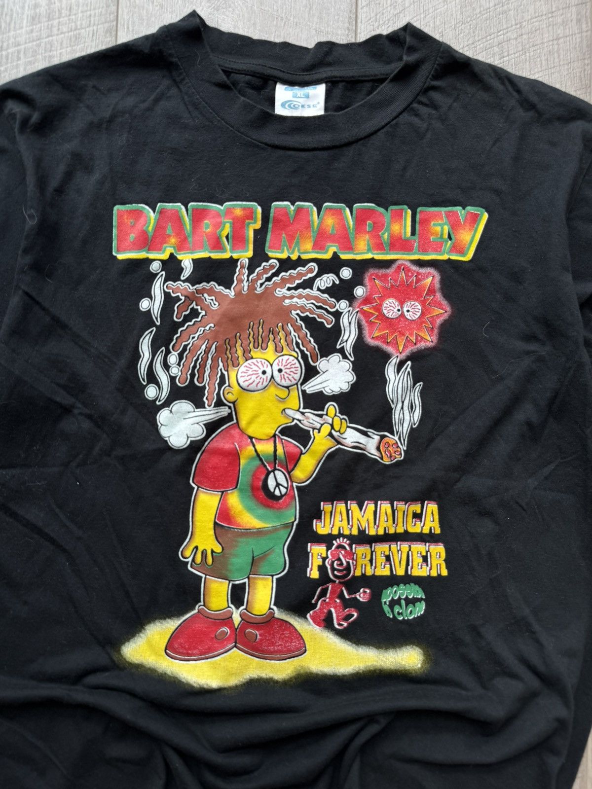 Bob Marley Bart marley bob Marley the Simpsons vintage crazy 90’s tee Size US XL / EU 56 / 4 - 3 Thumbnail