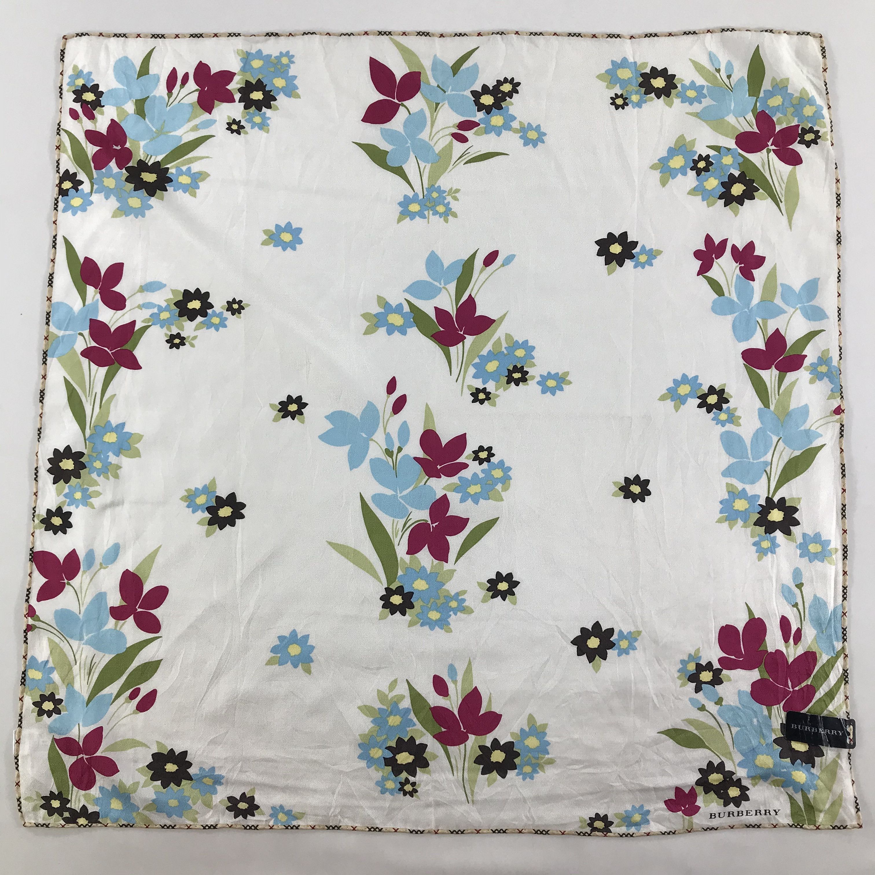 Burberry × Vintage Burberry Bandana / Handkerchief / Neckerchief - S1634 Size ONE SIZE - 3 Thumbnail