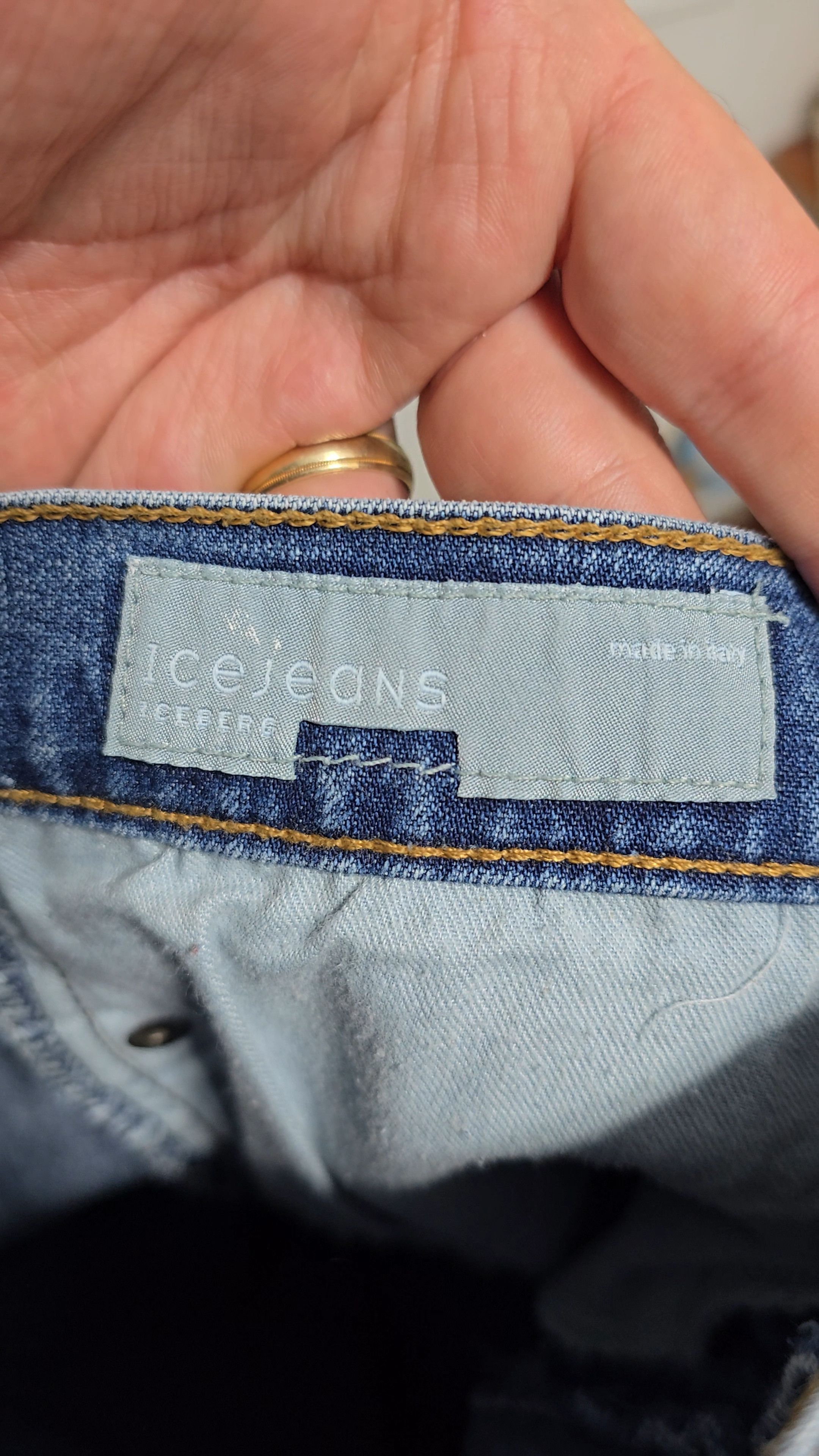 Iceberg ICEBERG Vintage no waist printed jeans made in Italy, MEDIUM Size 29" - 11 Thumbnail