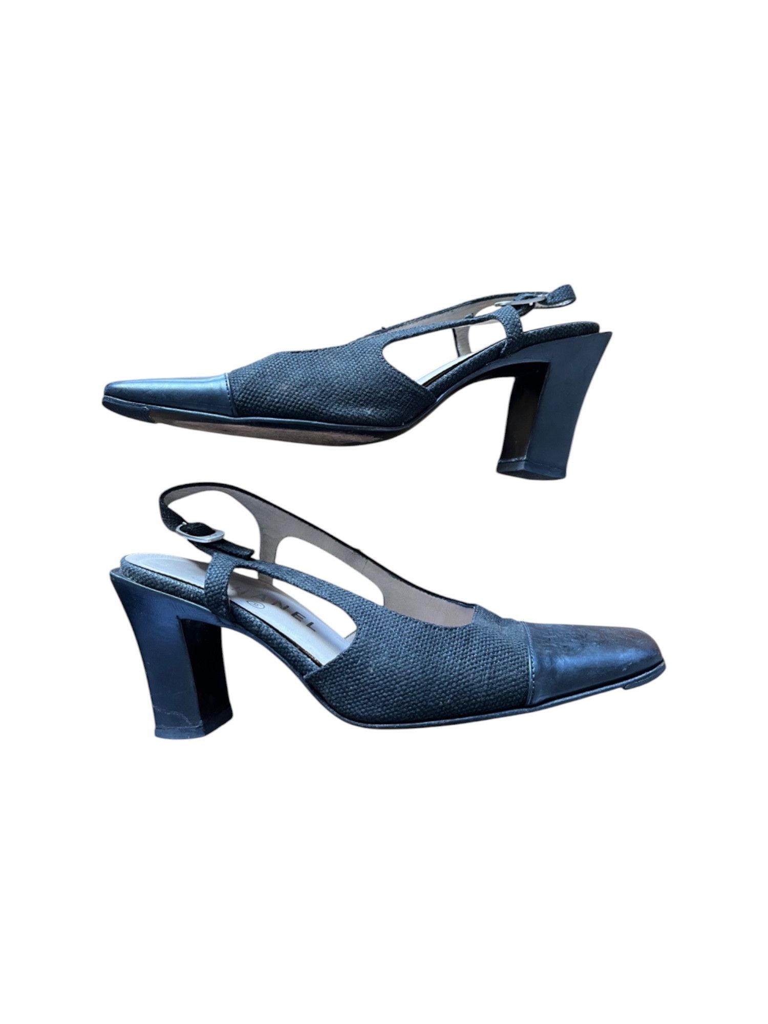 Chanel Chanel black slingback heels Size US 5 / IT 35 - 2 Thumbnail