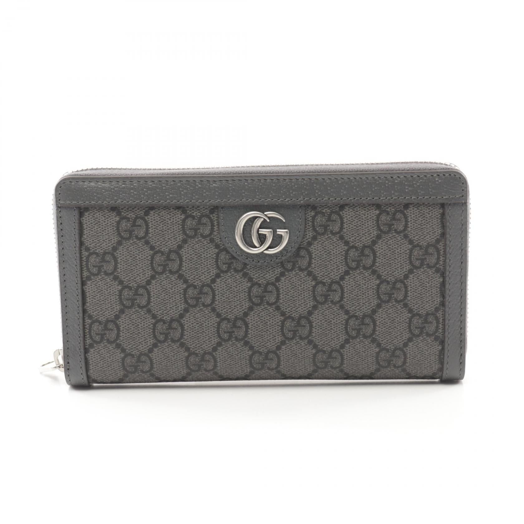 Gucci Gucci Ophidia Gg Supreme Round Zipper Long Wallet Coated Canvas Leather Gray Size ONE SIZE - 1 Thumbnail