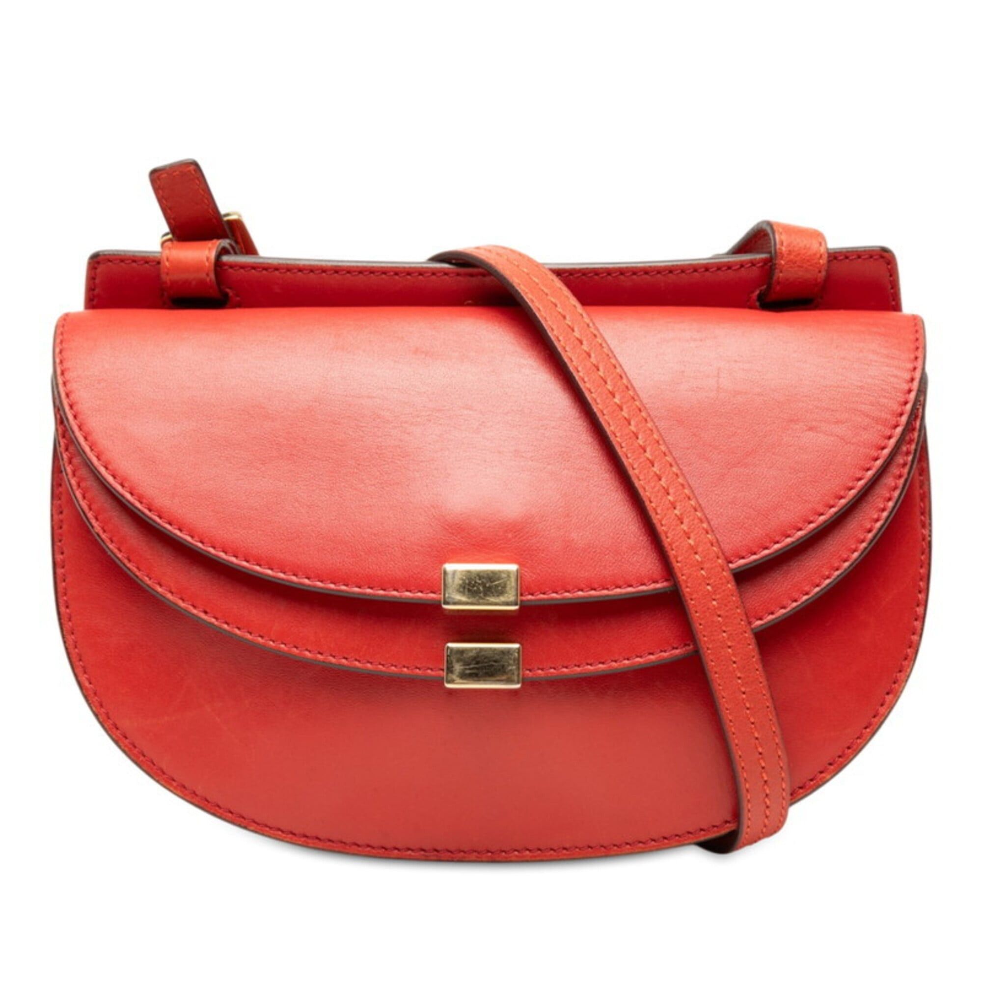 Chloe Chloé Chloe Georgia Crossbody Double Flap Shoulder Bag 03-15-50-65 Red Leather Women's Size ONE SIZE - 1 Thumbnail