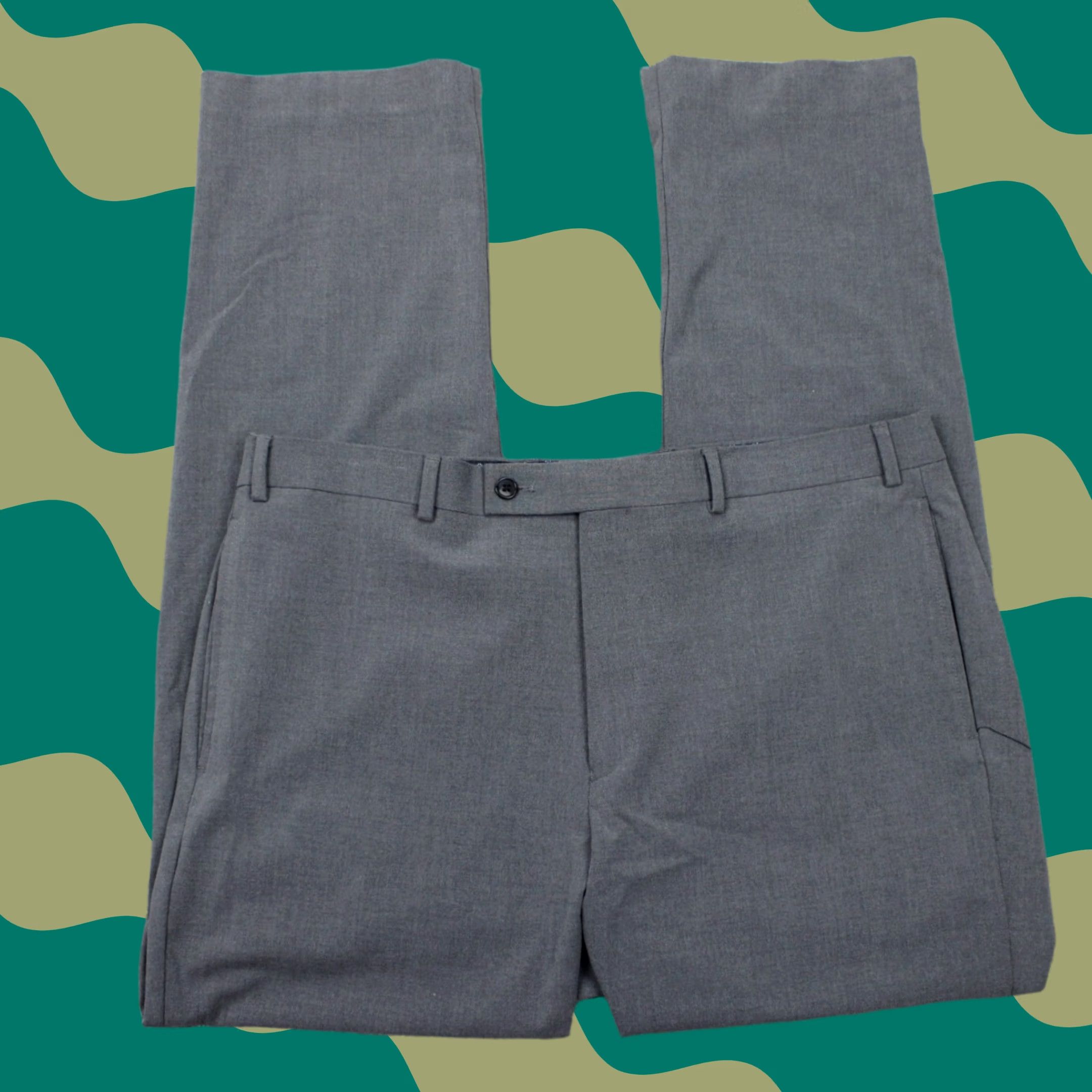 Ralph Lauren LAUREN Ralph Lauren Dress Pants Mens 38x32 Gray Poly/Viscose/Poly Stretch Flat Front, Regular Fit, Dress Pants, Gray, 90s, Nature, Preppy, Mens Size US 38 / EU 54 - 1 Thumbnail