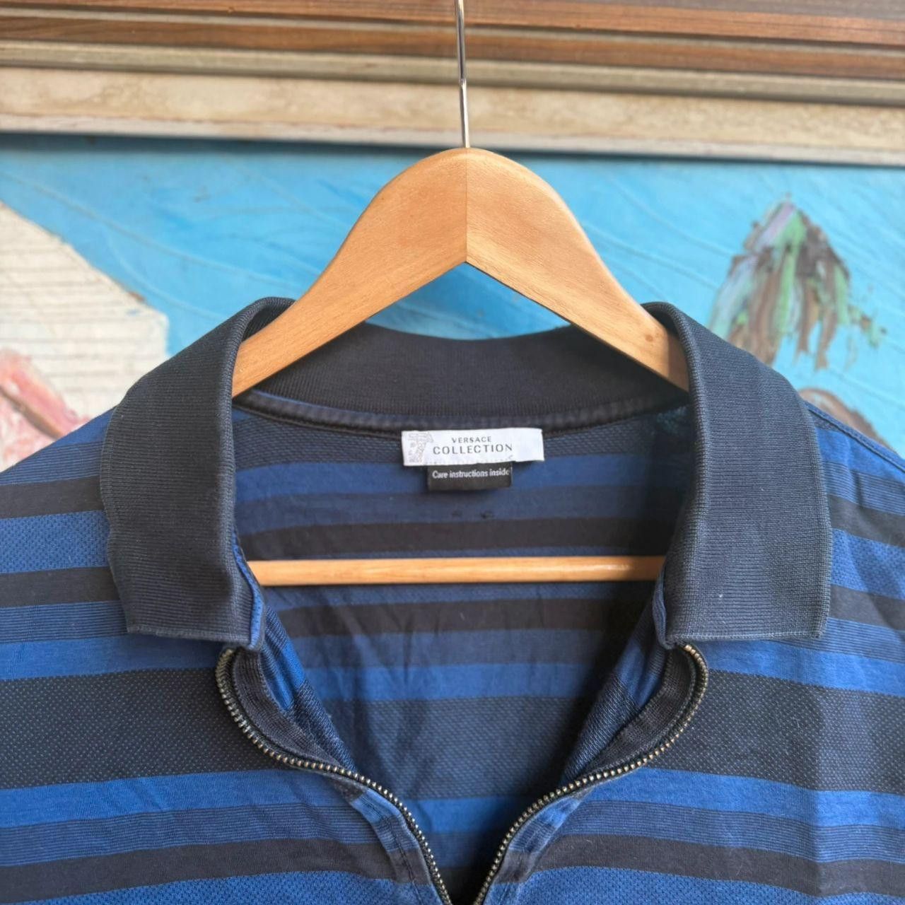 Versace Versace Polo Shirt Quarter Zip Vintage Striped Size US M / EU 48-50 / 2 - 4 Thumbnail