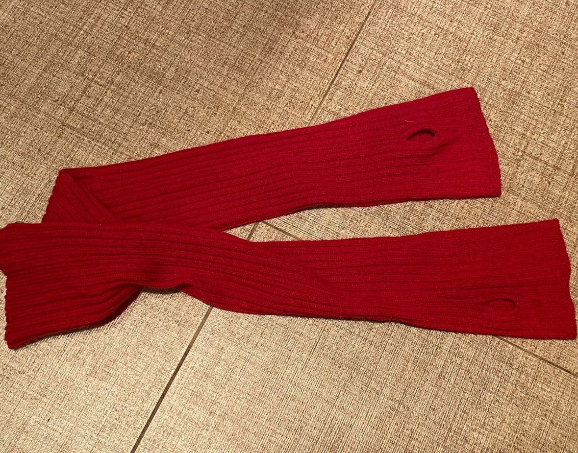 Rick Owens Rick Owens LIDO SS24 CARDINAL CHERRY RED KNIT OPERA GLOVES Size ONE SIZE - 5 Thumbnail