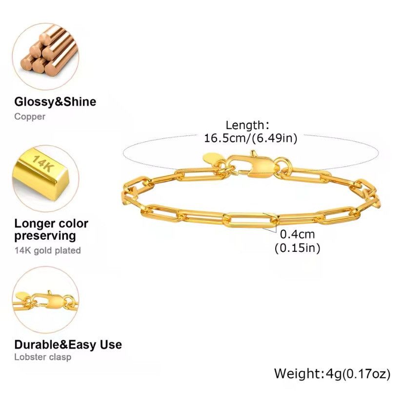 Other Paperclip Chain Bracelet Size ONE SIZE - 2 Thumbnail