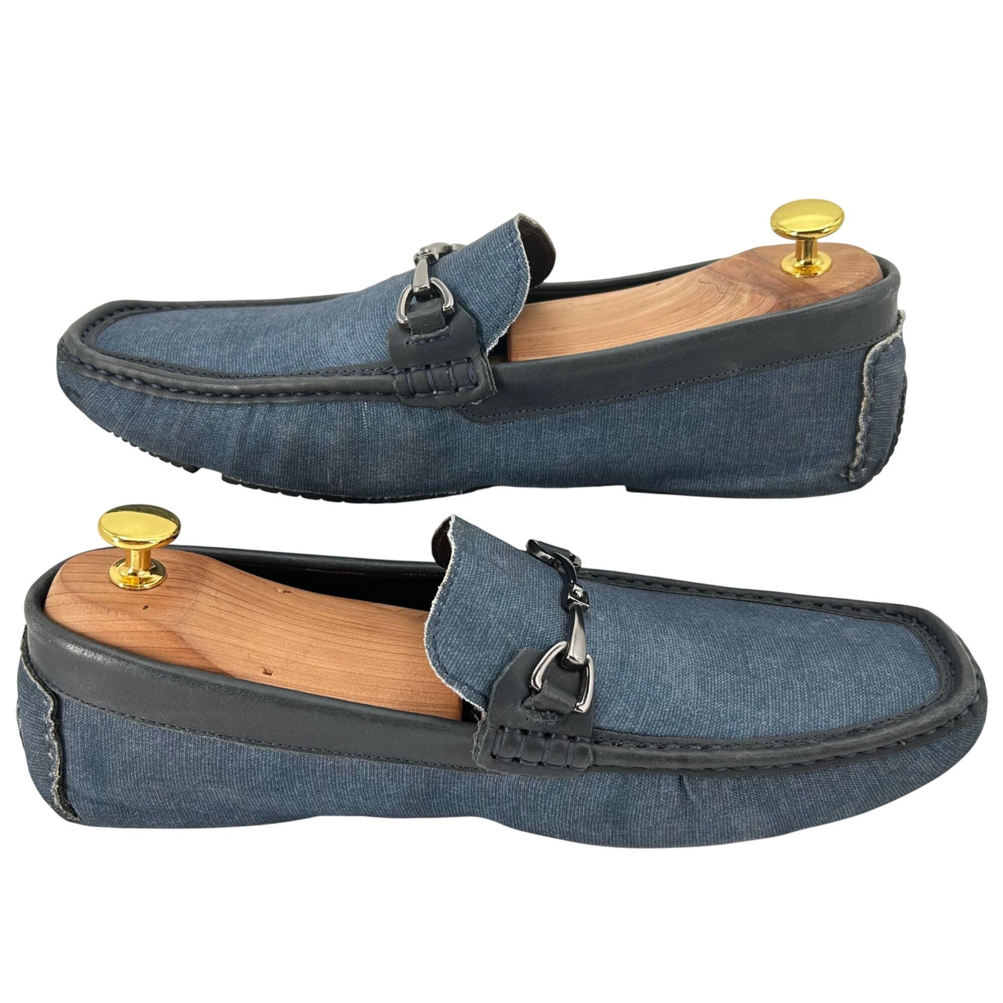 Mercanti Fiorentini Blue Denim Men's 10M Horsebit Driving Loafers Mercanti Fiore Size US 10 / EU 43 - 7 Thumbnail