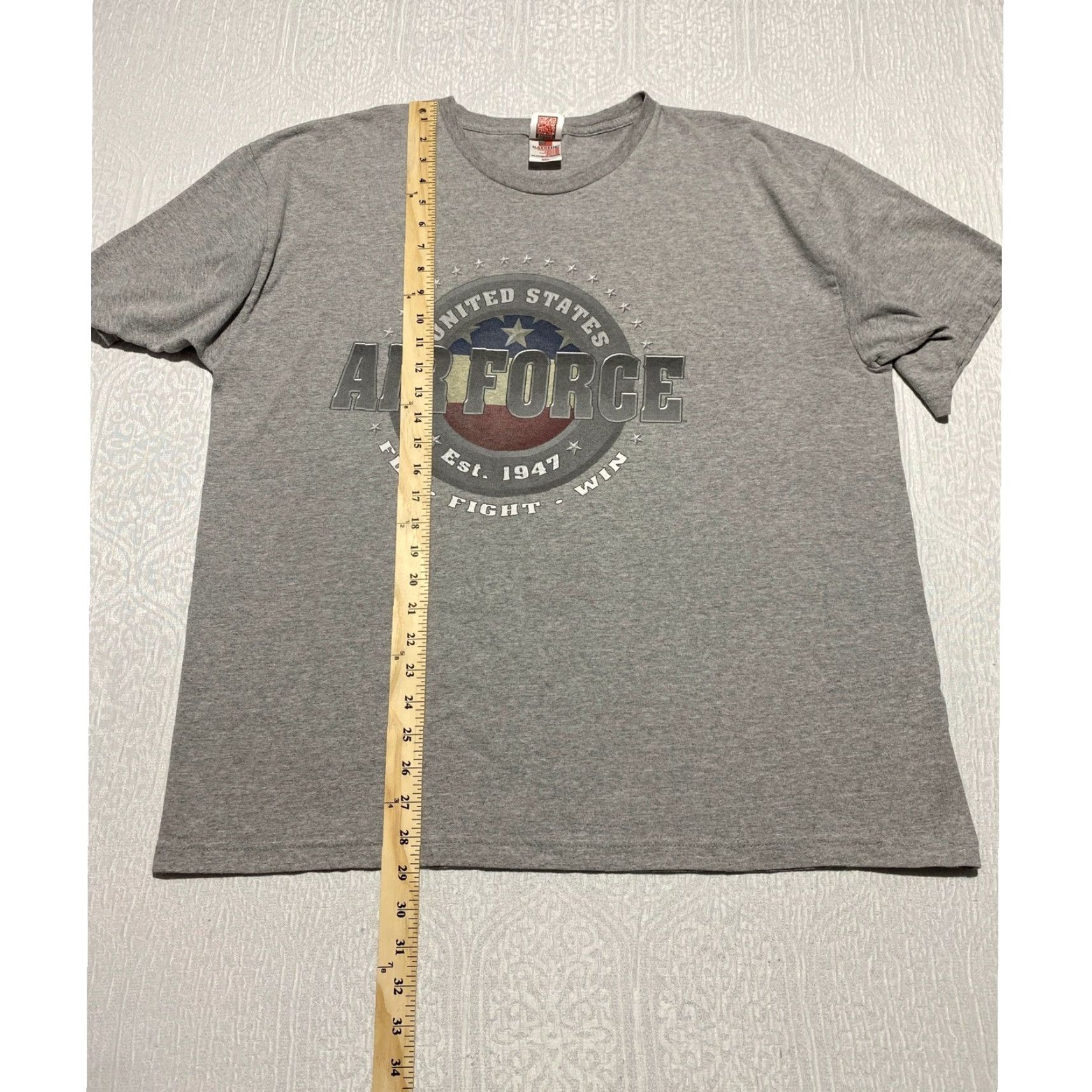 Vintage United States Air Force Bayside T-Shirt Gray Graphic Crew Neck Short Sleeve 2XL Mens Made in USA Size US XXL / EU 58 / 5 - 5 Thumbnail