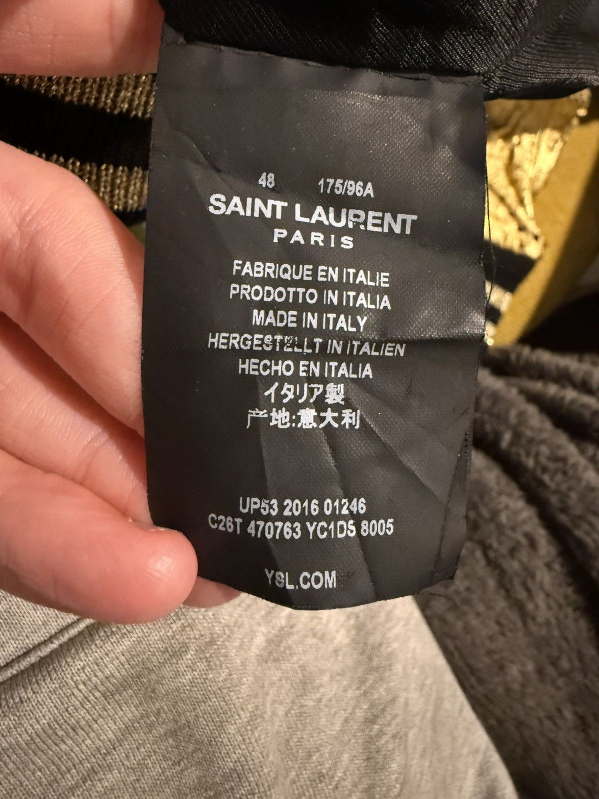 Saint Laurent Paris Saint Laurent Perforated Gold Teddy Jacket Size US M / EU 48-50 / 2 - 7 Thumbnail