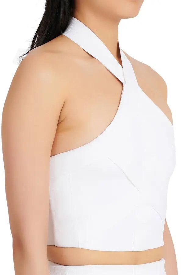 Balmain o1y0625 Crop Top in White Size XS / US 0-2 / IT 36-38 - 3 Thumbnail