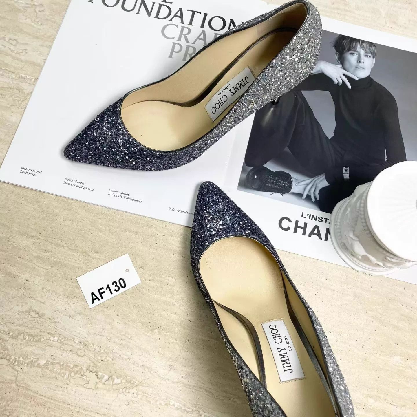 Jimmy Choo Jimmy Choo ROMY gradient glitter 8.5cm heels 37 Size US 6.5 / IT 36.5 - 3 Thumbnail