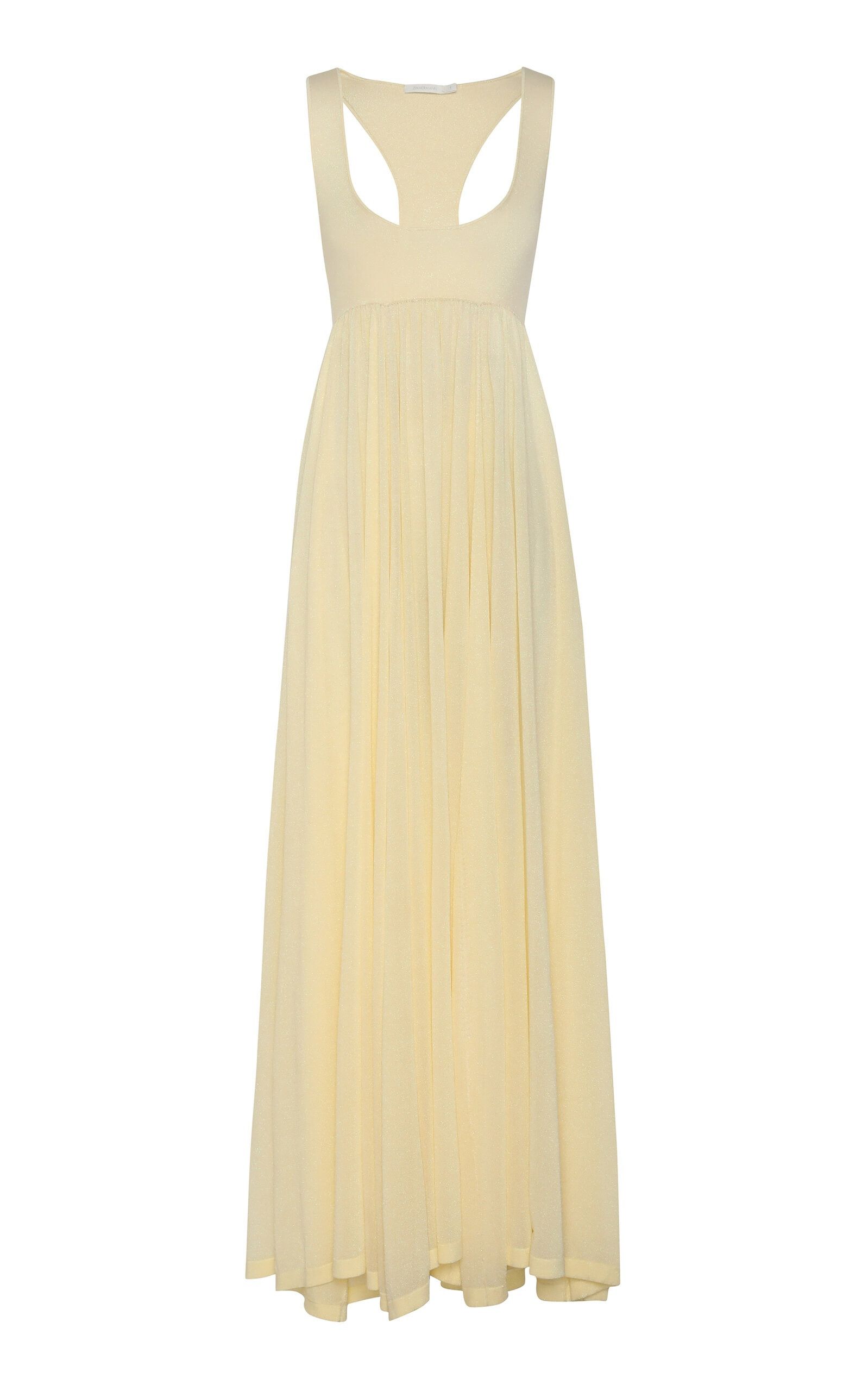 Zimmermann oc11z0525 Pleated Sleeveless Maxi Dress in Yellow Size M / US 6-8 / IT 42-44 - 1 Thumbnail