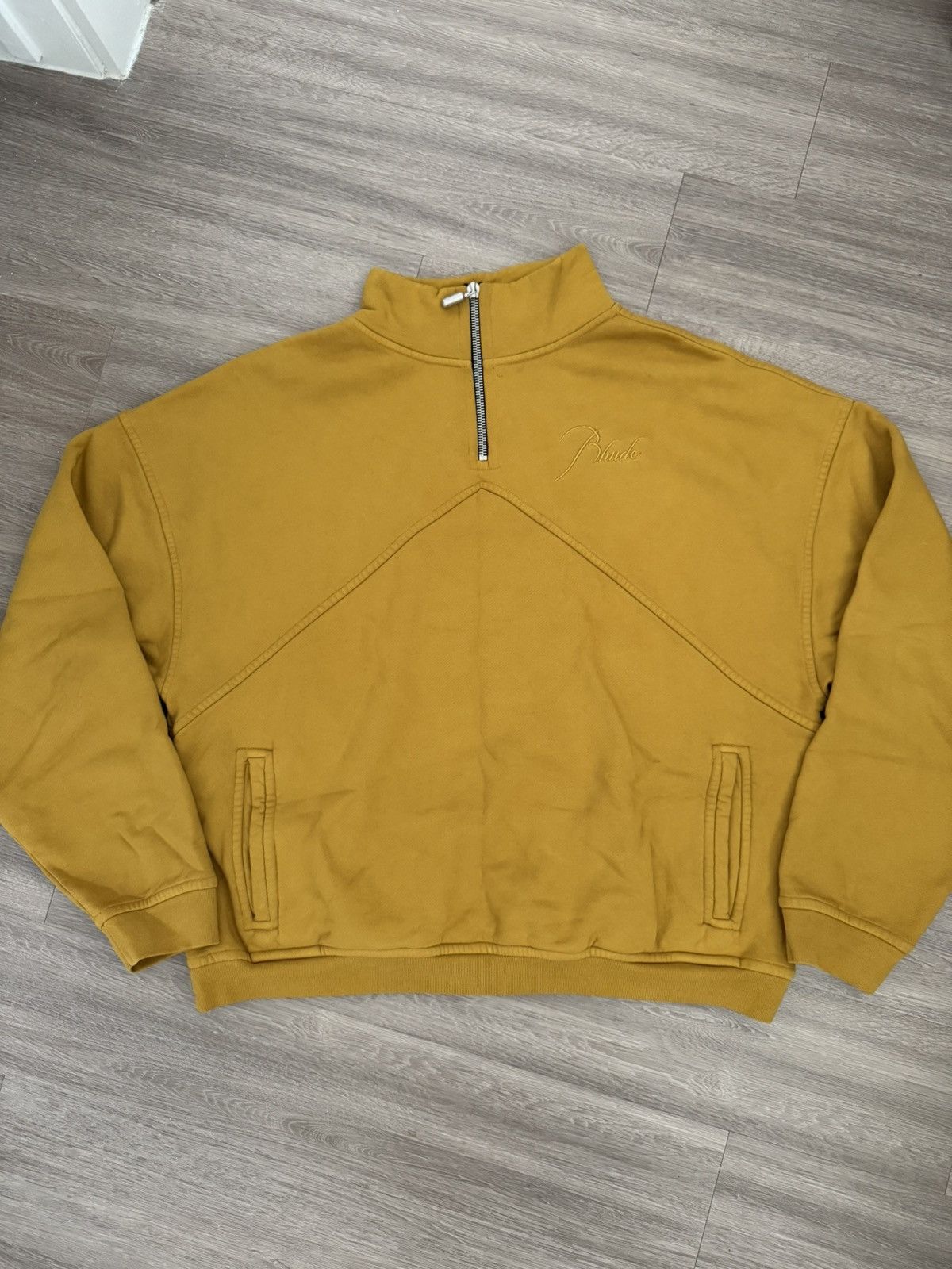 トップス Rhude Quarter Zip Sweatshirt M Rhude: Off-White Quarter Zip Sweatshirt | SSENSE