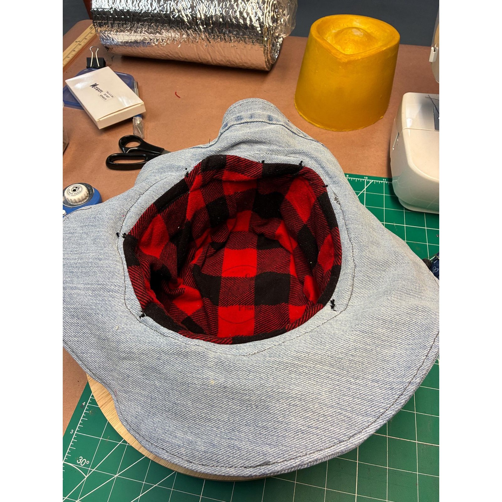 Other The Witch Queen — Upcycled Denim & Leather Hat, Raw Crystal Size ONE SIZE - 12 Thumbnail
