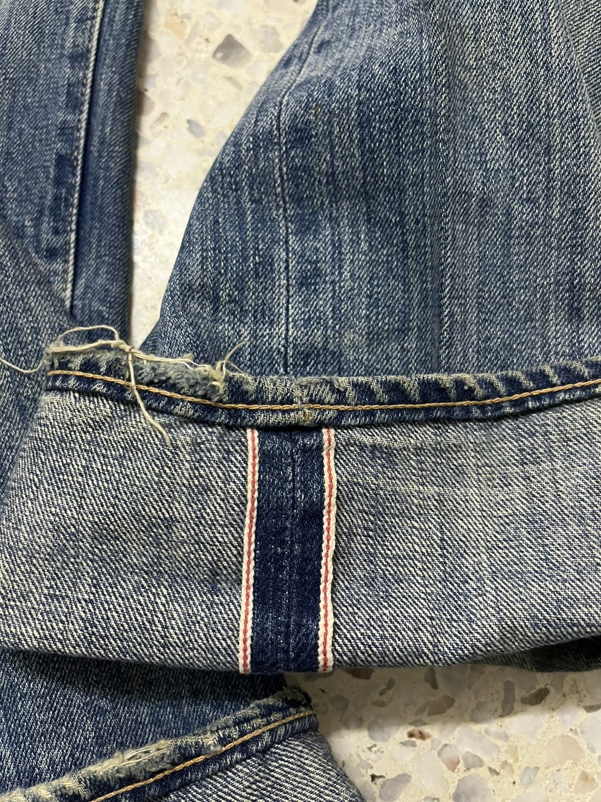 Edwin Vintage rare 80s EDWIN red selvedge rusty distressed Size US 31 - 15 Thumbnail