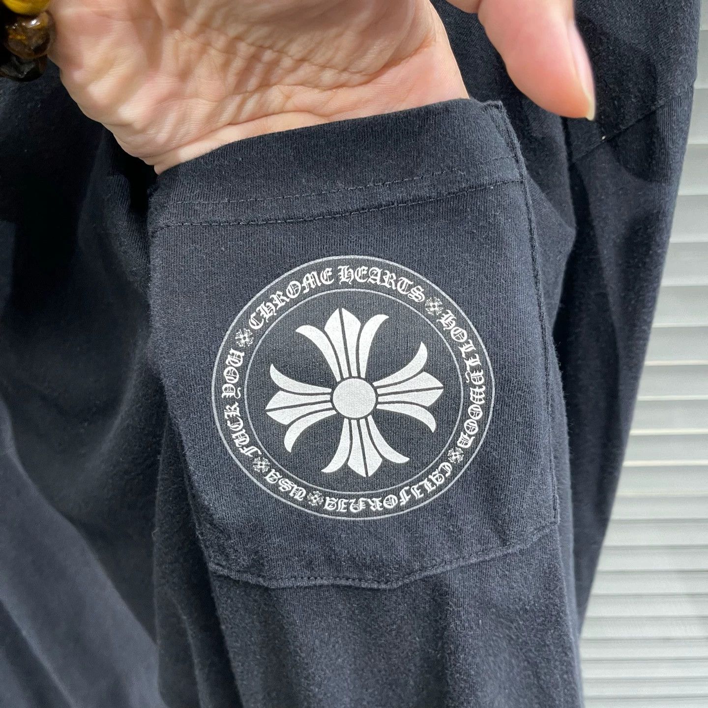 Chrome Hearts Chrome Hearts Black LS Tee Cross Floral String Logo Circ Size US L / EU 52-54 / 3 - 4 Thumbnail