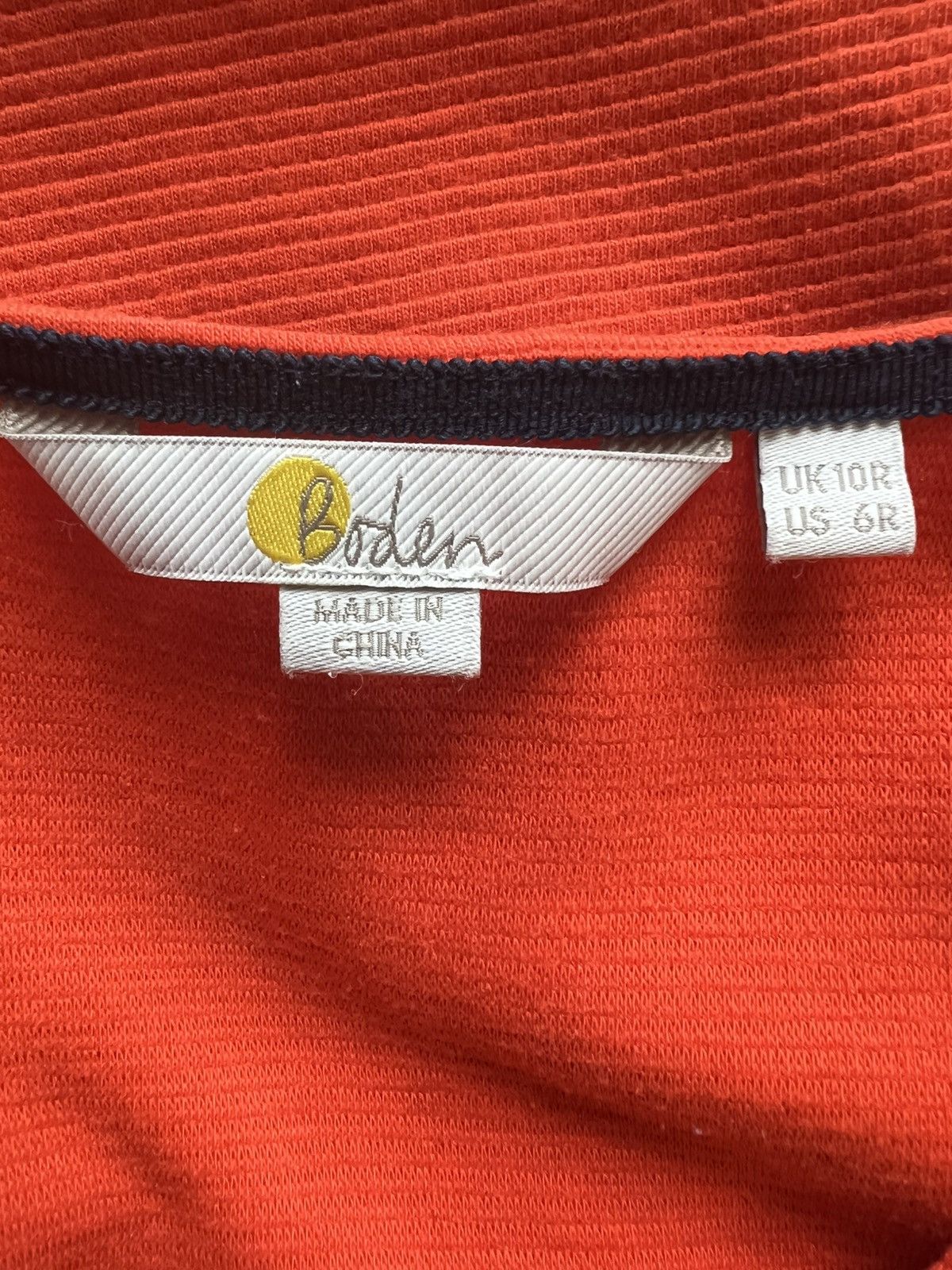 Boden Boden Orange Jasmine Ottoman Ribbed V-Neck Dress Pockets 6R Size M / US 6-8 / IT 42-44 - 3 Thumbnail