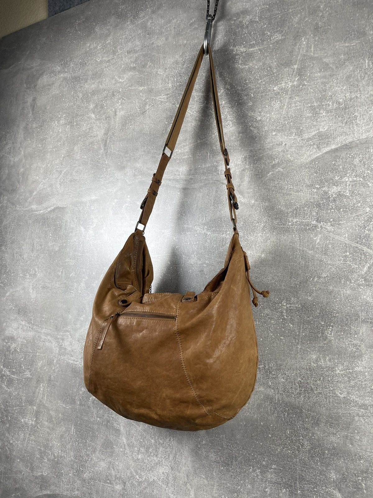 Genuine Leather Aunts Uncles Brown Leather Hobo Shoulder Vintage Slouchy Bag Size ONE SIZE - 2 Thumbnail