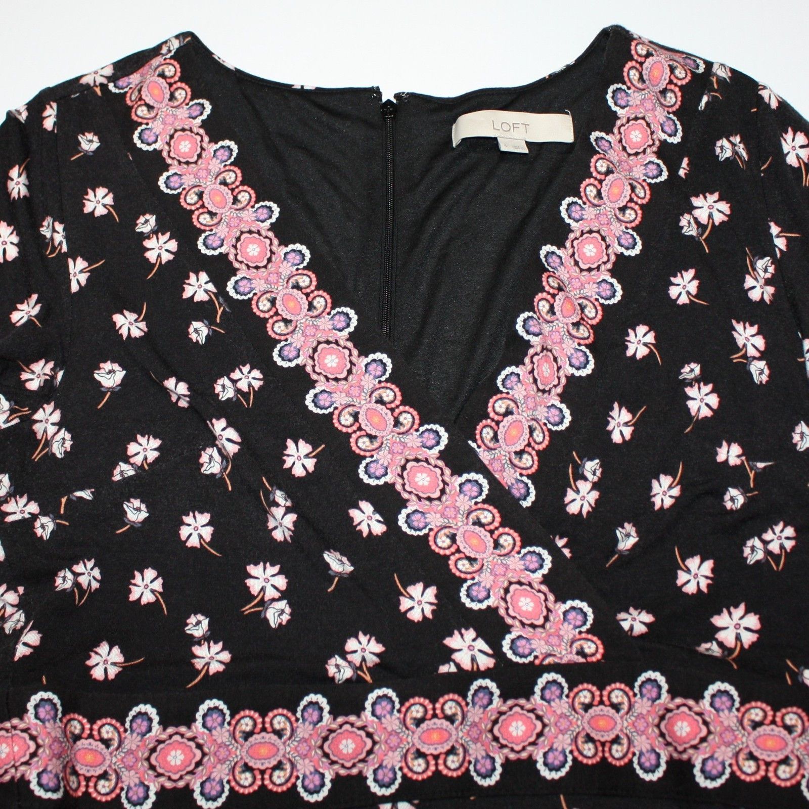 Loft Loft Women's Border Floral Wrap Dress in size US 4 Size S / US 4 / IT 40 - 5 Thumbnail