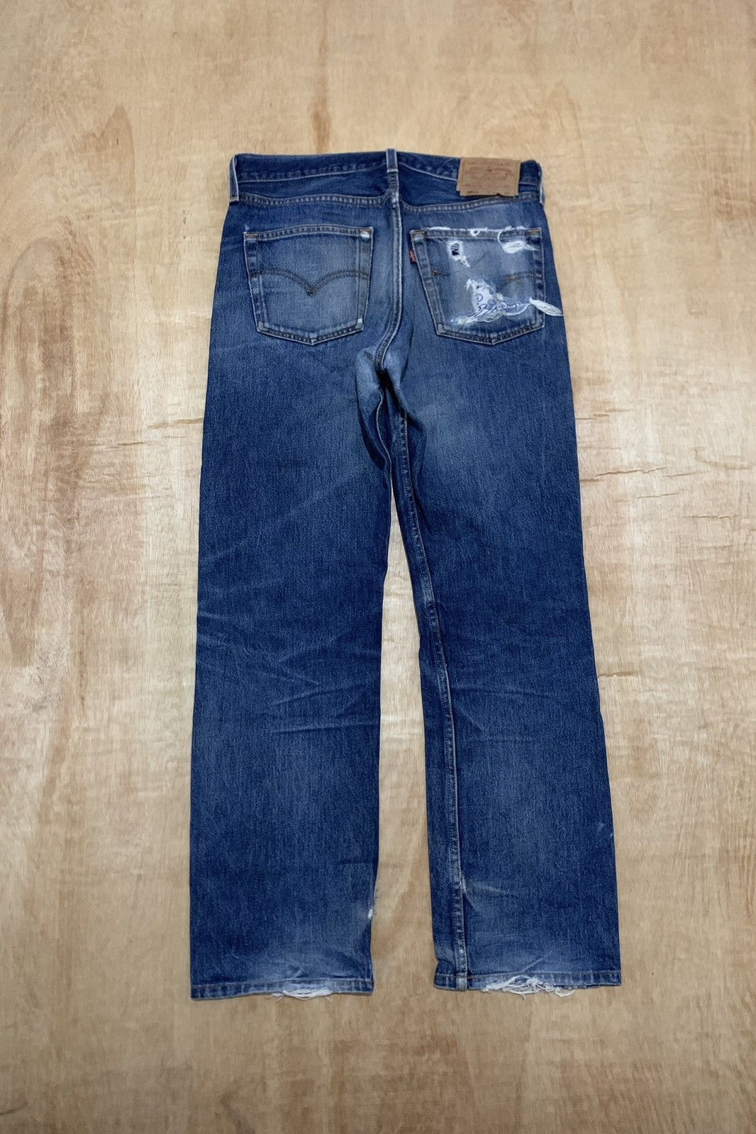Vintage Levis 501xx Distressed Denim Jeans Size 34x36