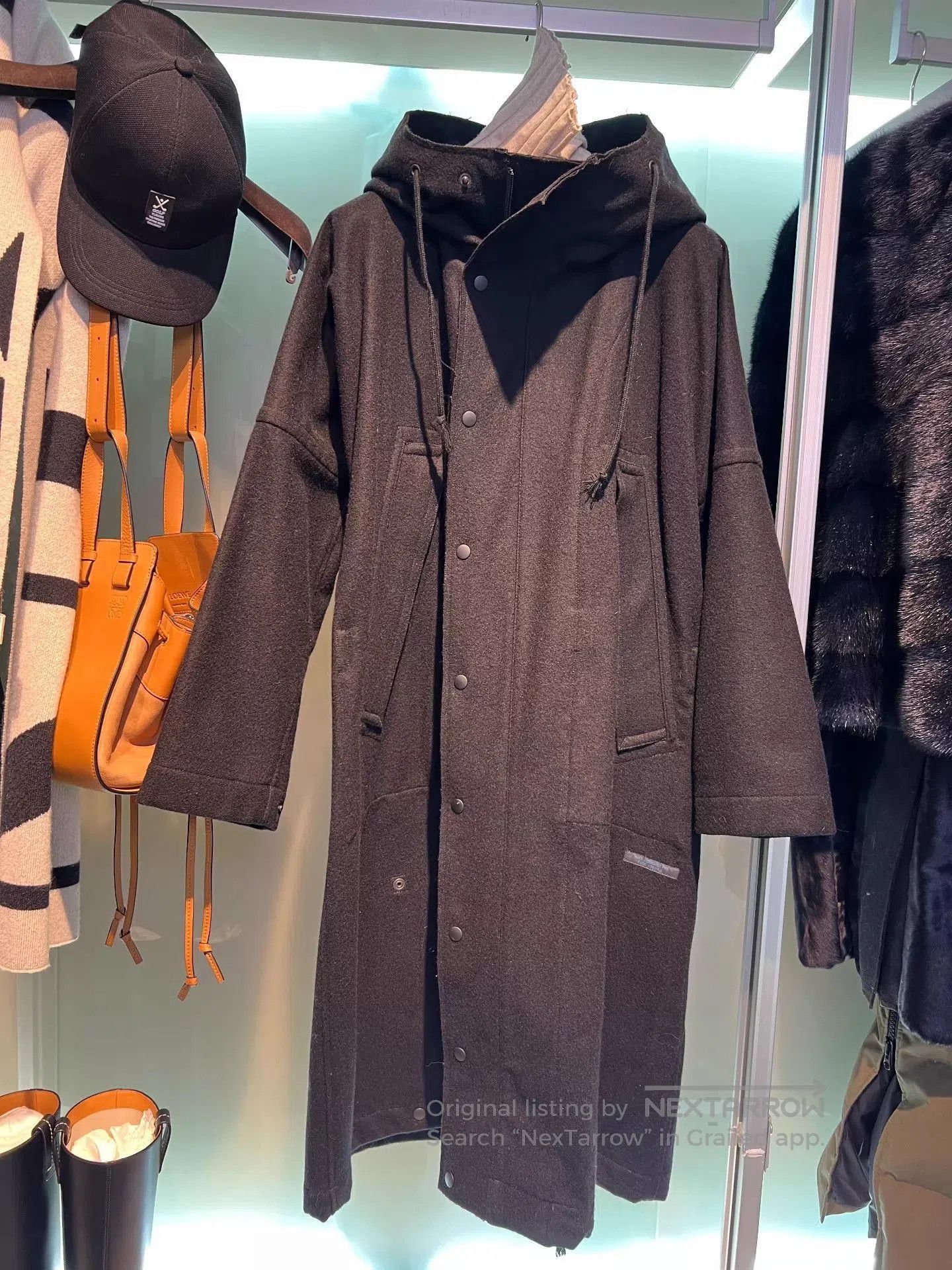 Yohji Yamamoto Black Hooded Long Coat with Button Closure. Size US M / EU 48-50 / 2 - 3 Thumbnail