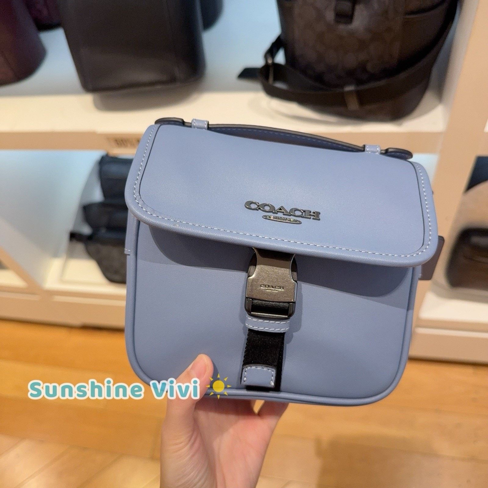 Coach NWT COACH Racer Crossbody Bag CCV99 leather PALE LAPIS Size ONE SIZE - 1 Thumbnail
