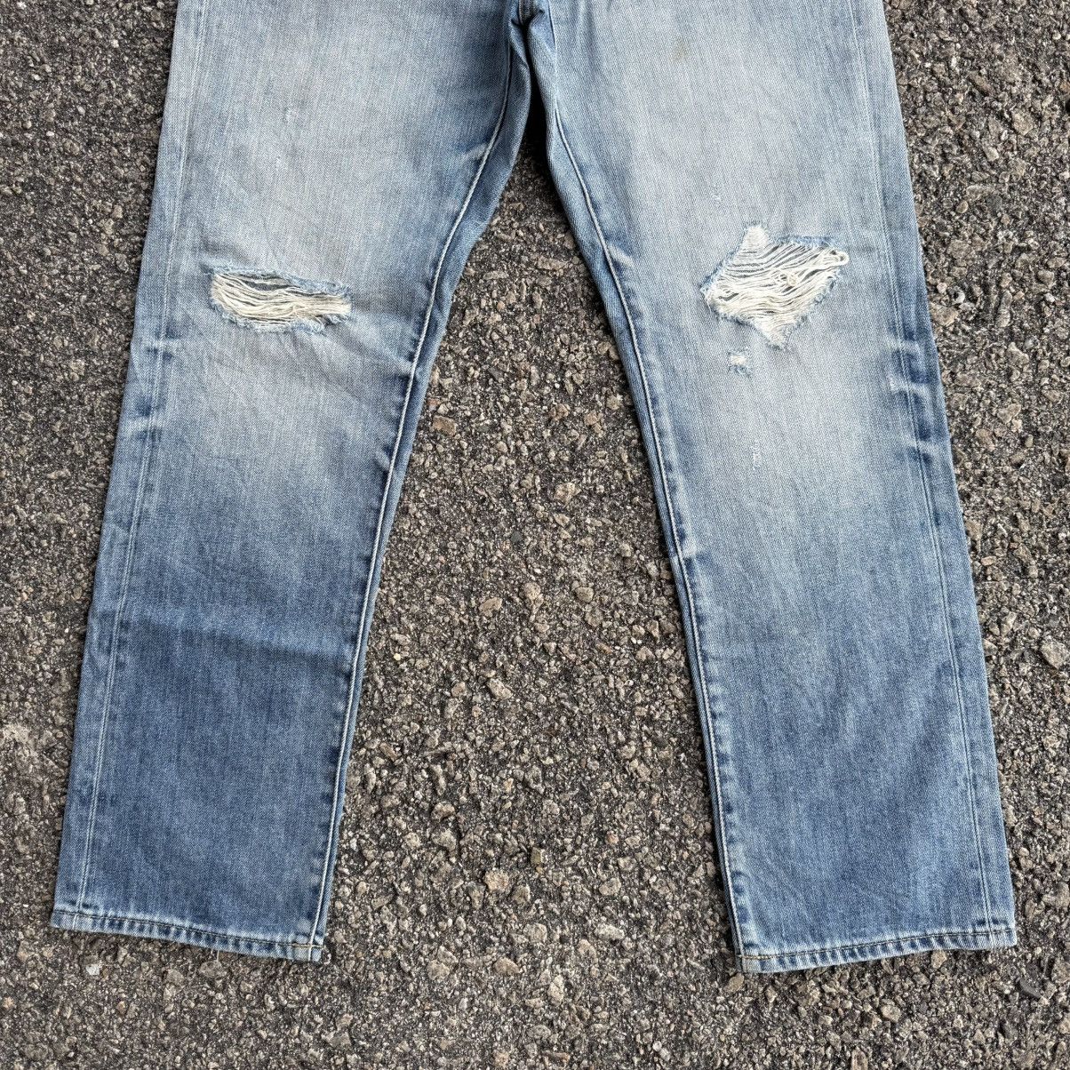 Japanese Brand VINTAGE JAPANESE STRAIGHT FADED JEAN DENIM PANTS Size US 35 - 3 Thumbnail