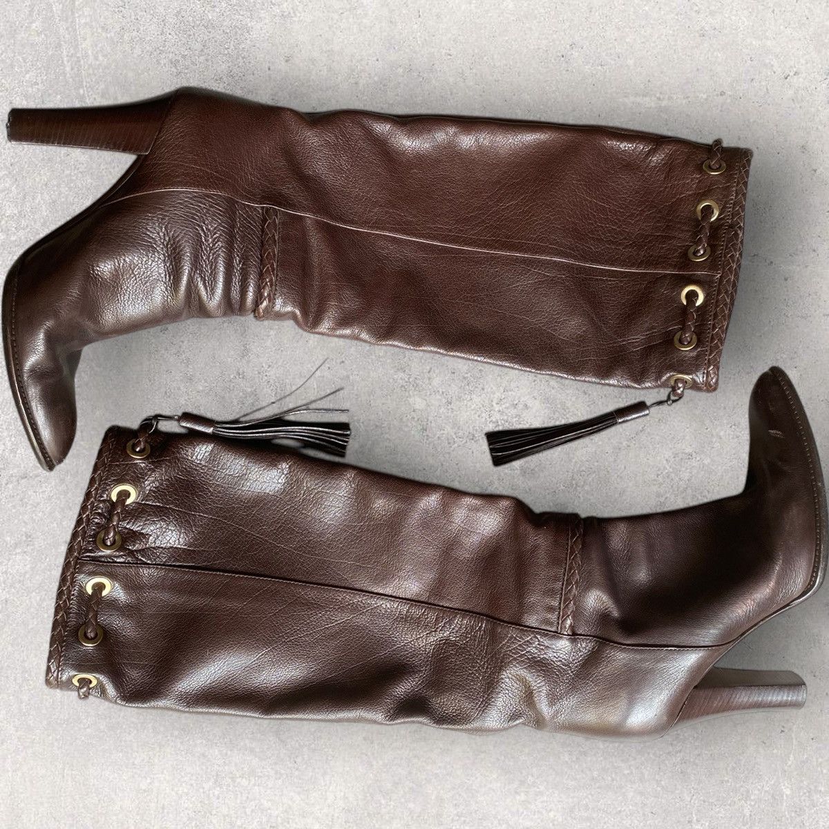 Saint Laurent Paris YSL Tassel Boots Heels Size US 8 / IT 38 - 2 Thumbnail