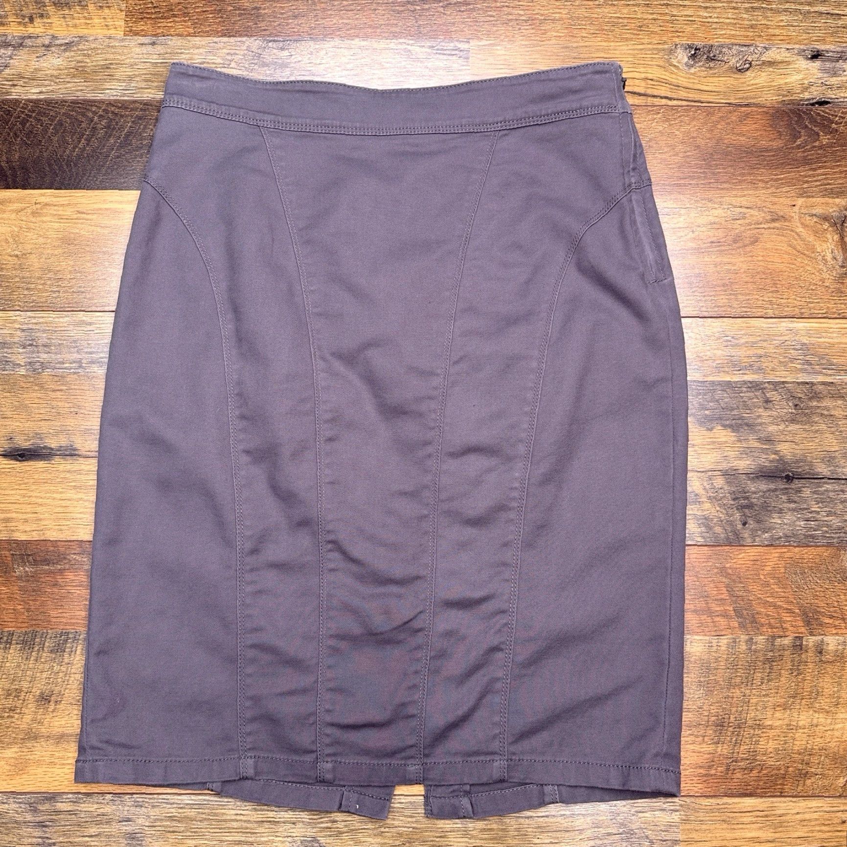 Ann Taylor Ann Taylor Pencil Skirt 10 Gray Stretch Cotton Career Size 32" / US 10 / IT 46 - 2 Thumbnail