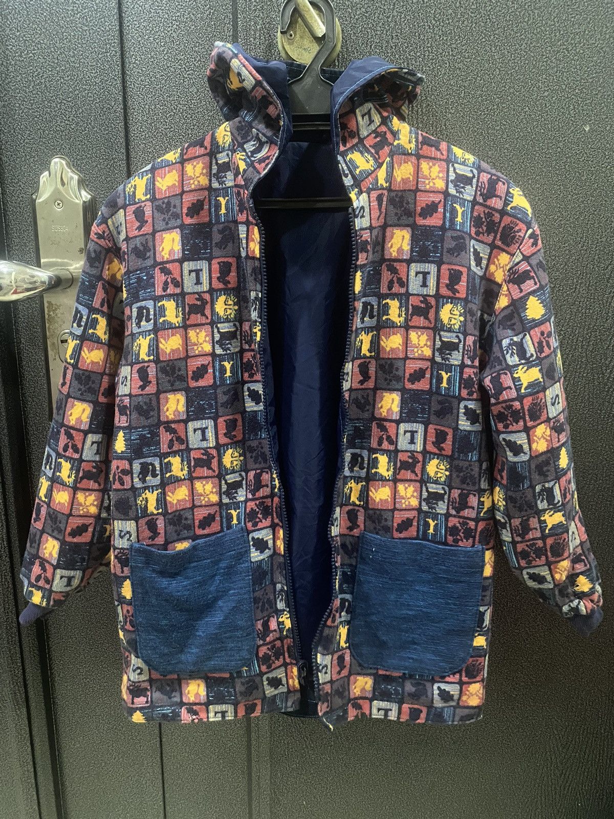 Vintage Yves Saint Laurent Riversible Printed Jacket Hoodie