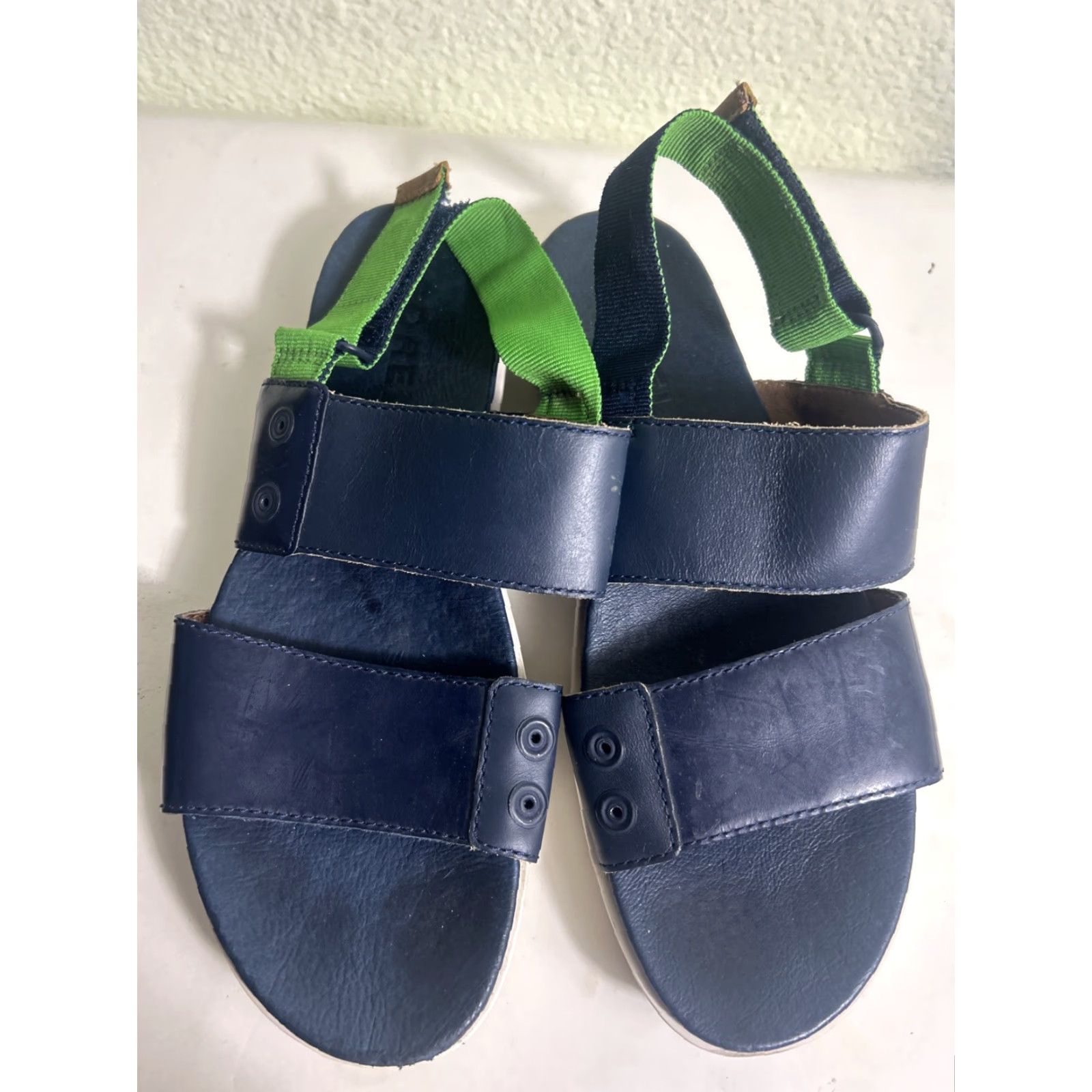 SOREL Sorel Womens Sandal Size 7 Strappy Ankle Strap Leather White Blue Green Color Casual Shoes Womens Size US 7 / IT 37 - 6 Thumbnail