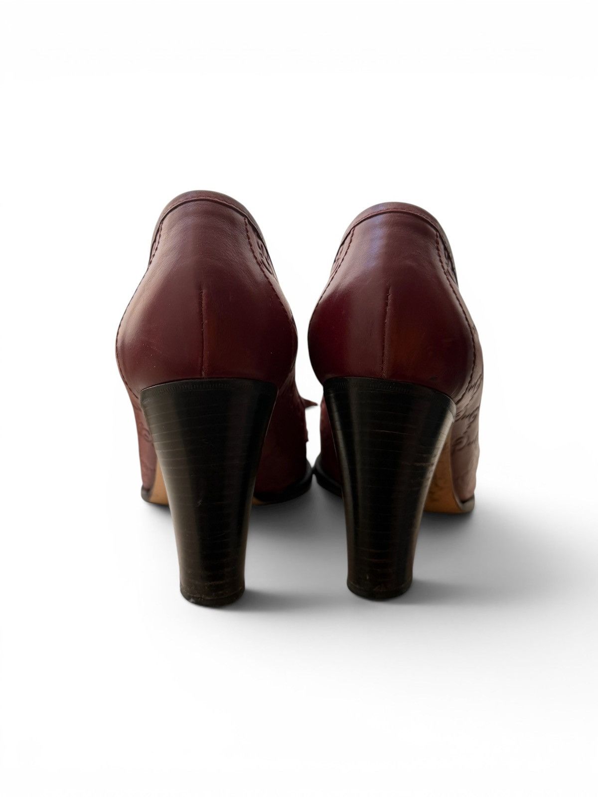 Gucci Gucci by Tom Ford Burgundy Leather mules heels Size US 8.5 / IT 38.5 - 6 Thumbnail