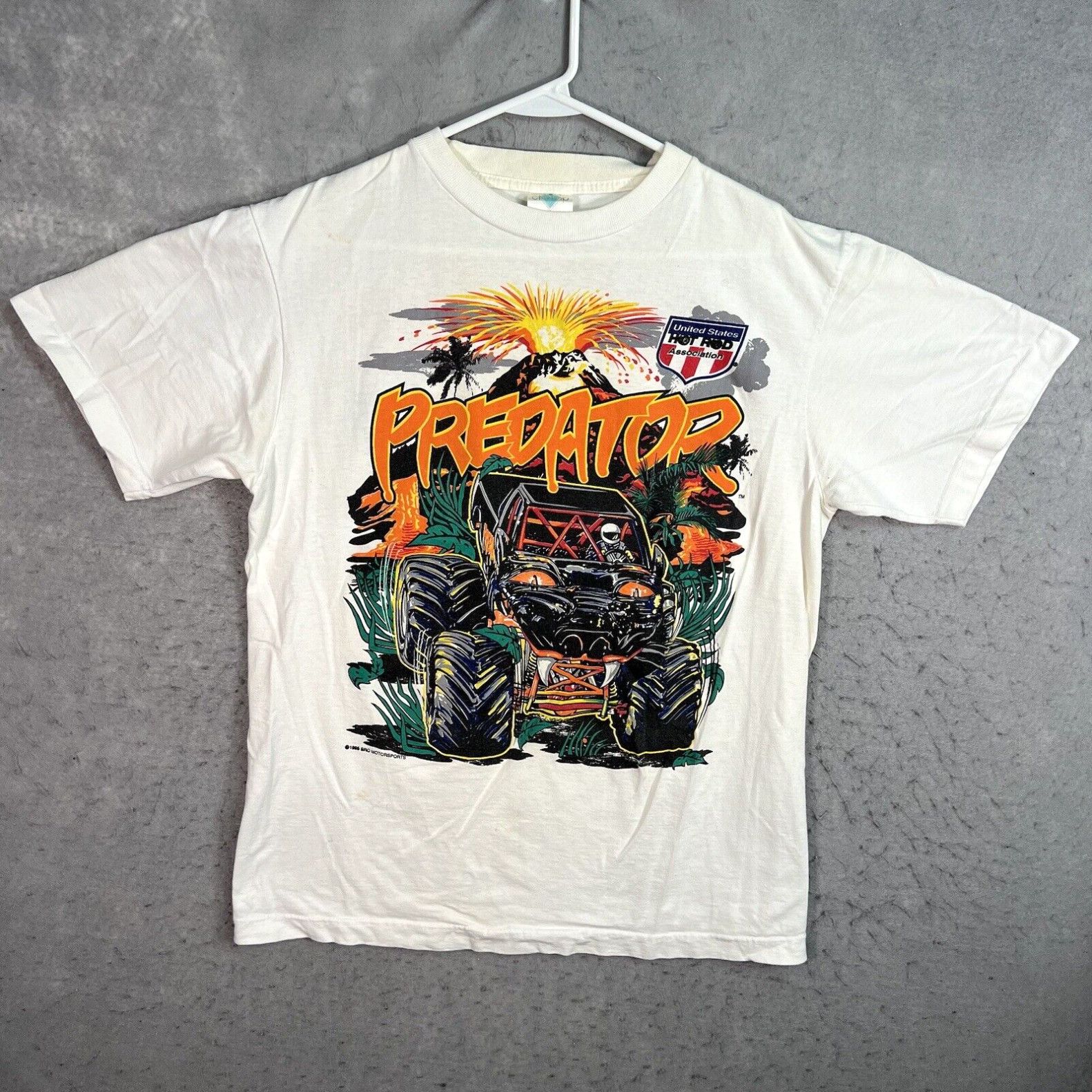 image of Vintage 90's Predator Monster Truck Us Hot Rod Association T Shirt Adult XL Mens in White