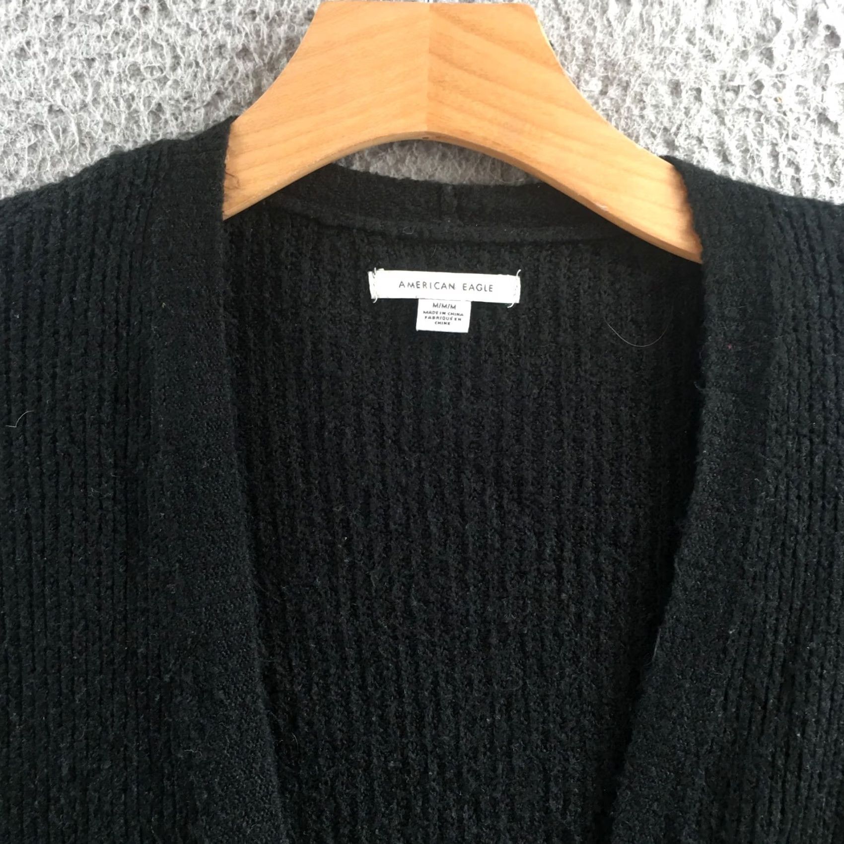 American Eagle Outfitters American Eagle Outfitters Cardigan Sweater Womens M Black Long Sleeve Open Front Pocket Size M / US 6-8 / IT 42-44 - 3 Thumbnail