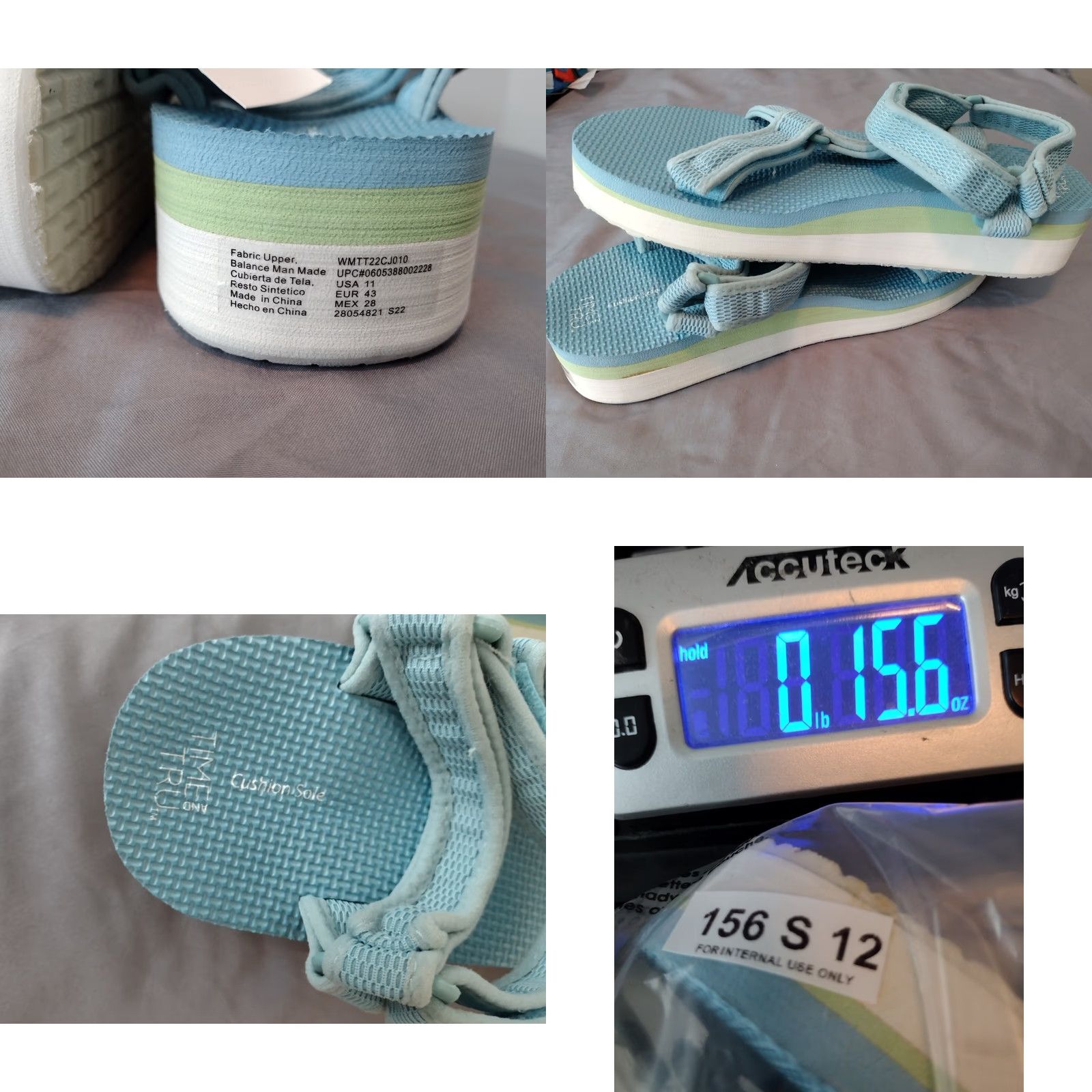 Vintage Time And Tru Platform Nature Sandal Women's Sandal Blue 11 Platform Adjustable Strap Comfort Cushioned Footbed Casual Travel Sports Size US 11 / IT 41 - 8 Thumbnail