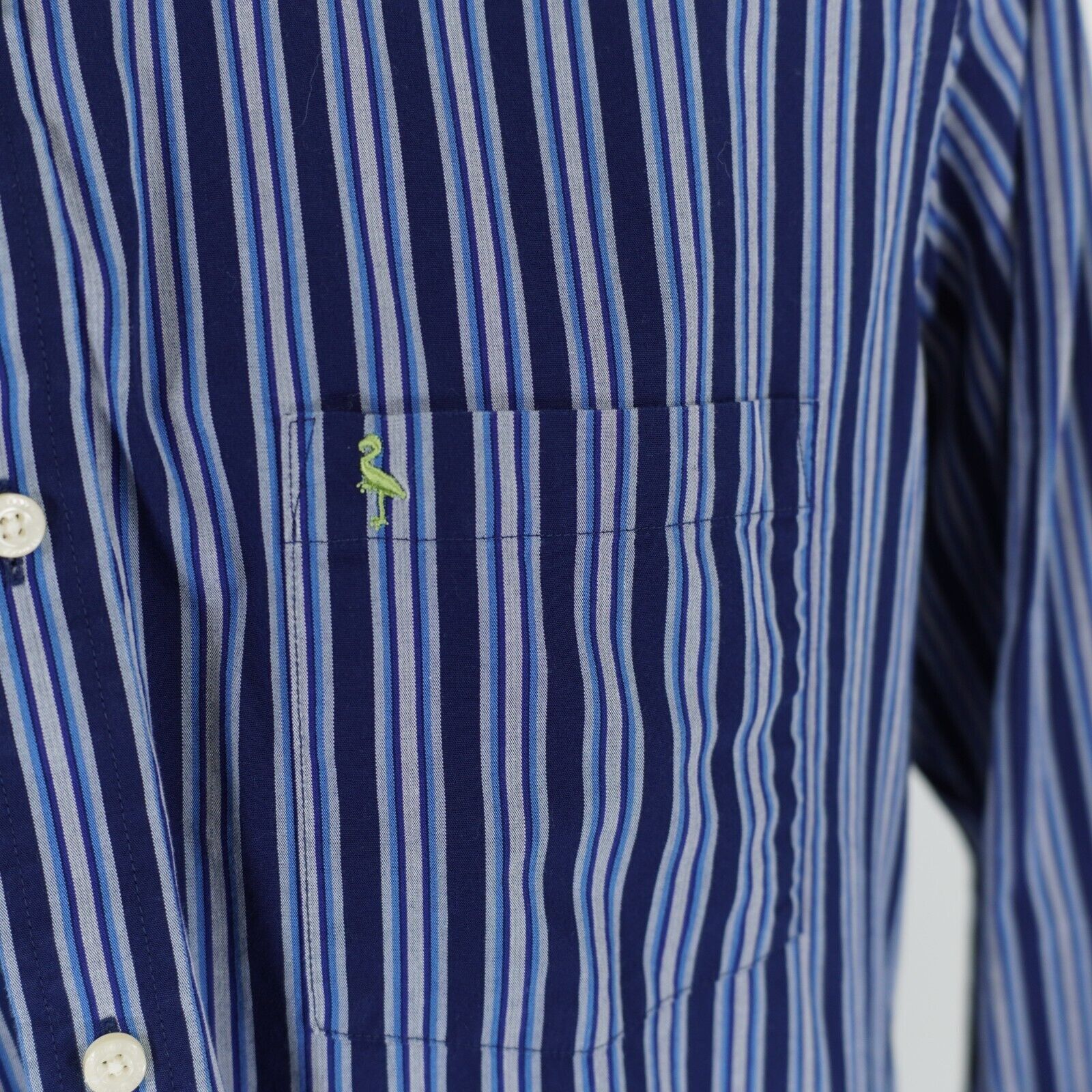 Tailorbyrd Tailorbyrd Blue Striped Flip Cuff Pocket Front Button Down S Size US S / EU 44-46 / 1 - 2 Thumbnail