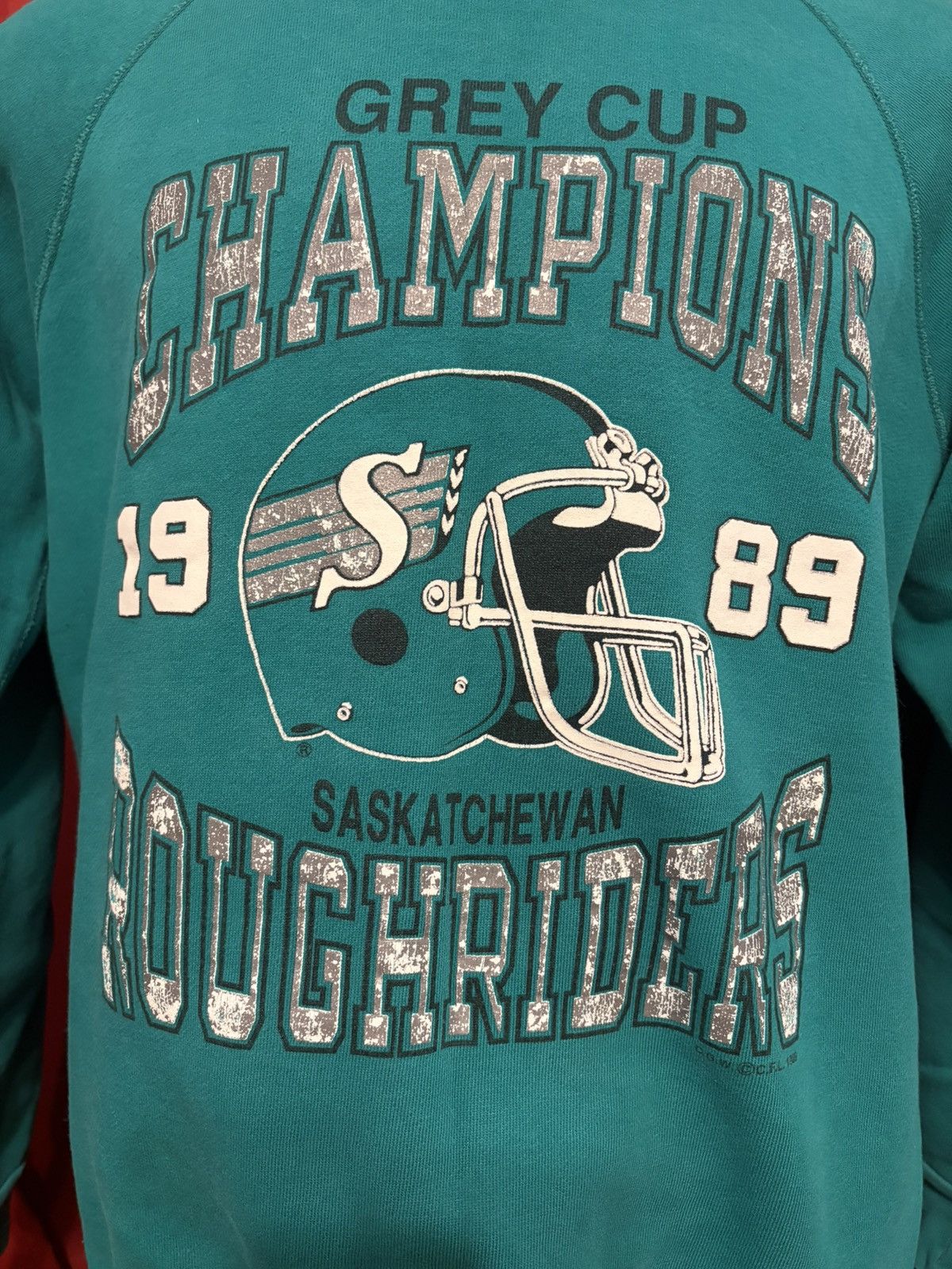 Vintage Vintage Sask Roughriders Sweatshirt 80’s CFL Grey Cup Grail Size US XL / EU 56 / 4 - 2 Thumbnail