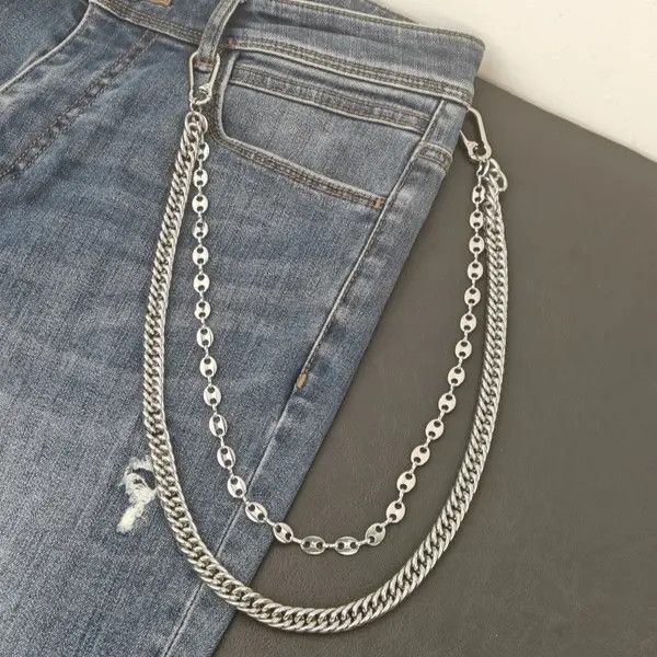 Japanese Brand MinPepper x Naoko imalist Stainless Steel Pants Chain Silver Size ONE SIZE - 1 Thumbnail