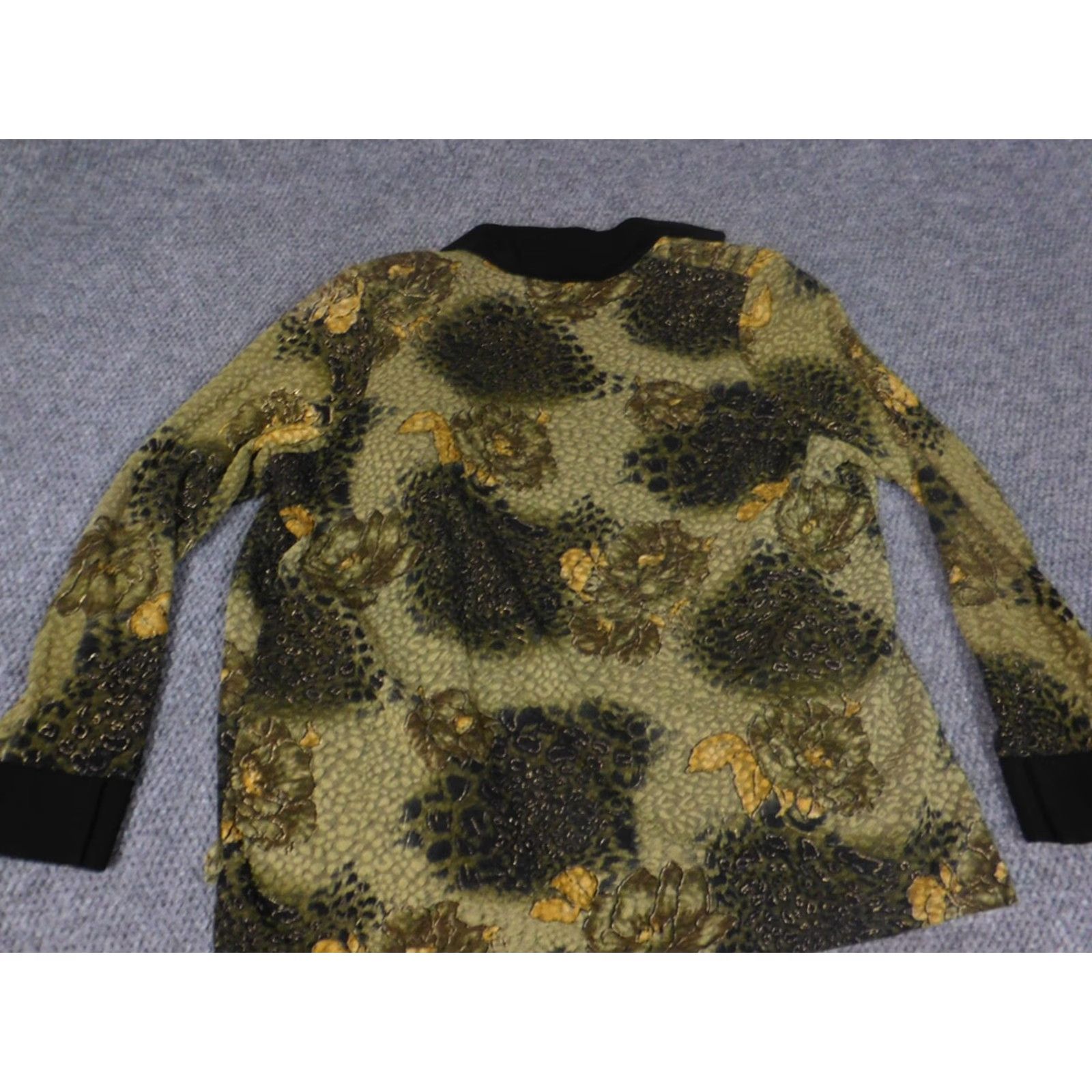 Vintage **Womens Green TanJay Floral Button Collar Stretch Jacket** User: **Green Womens TanJay Floral Button Collar Stretch Jacket** Size L / US 10 / IT 46 - 7 Thumbnail