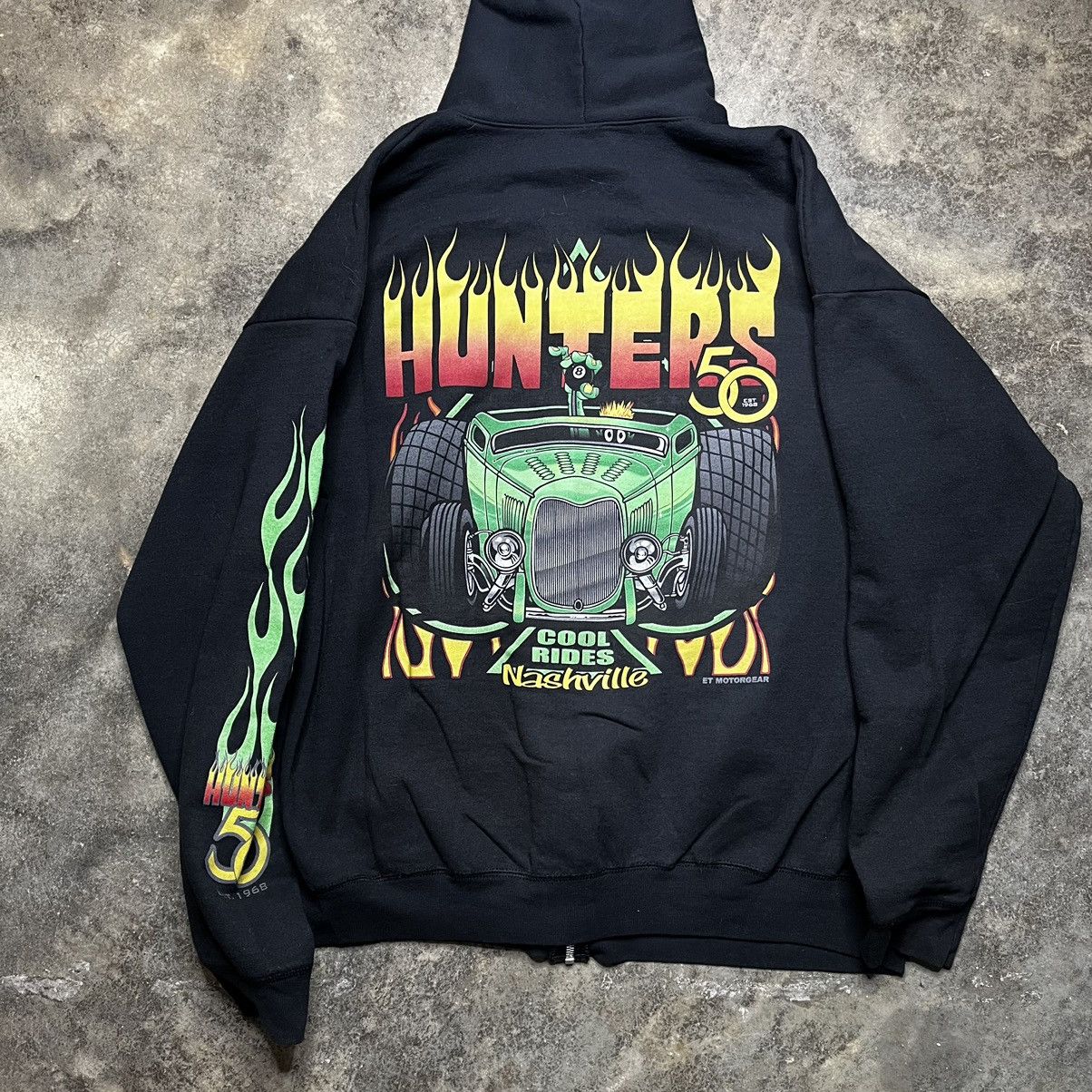 Vintage y2k custom car garage flame sleeve hoodie Size US XL / EU 56 / 4 - 1 Thumbnail