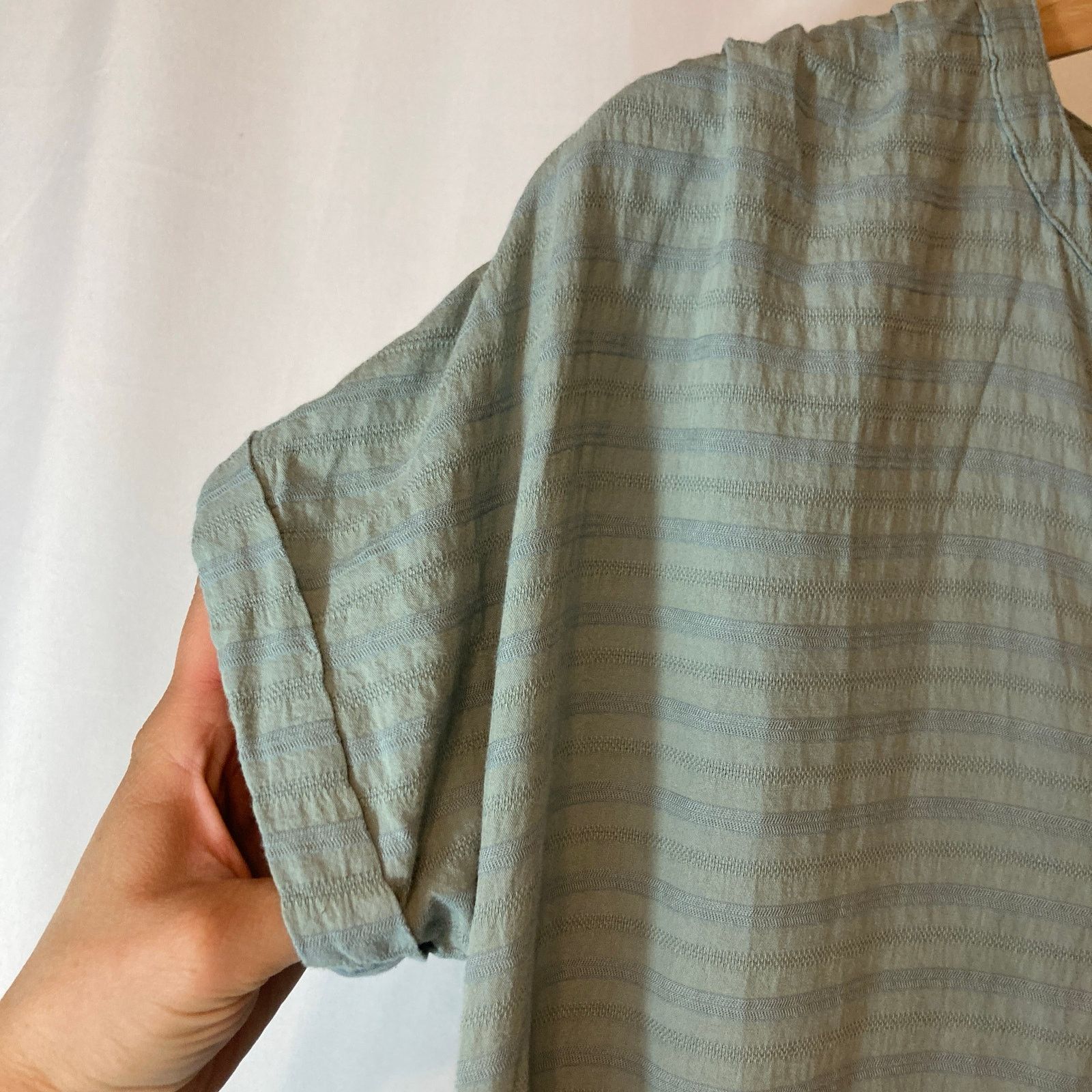 Sonoma Sonoma Light Teal Green Blue Button Front V-Neck Mini Dress Size S / US 4 / IT 40 - 7 Thumbnail