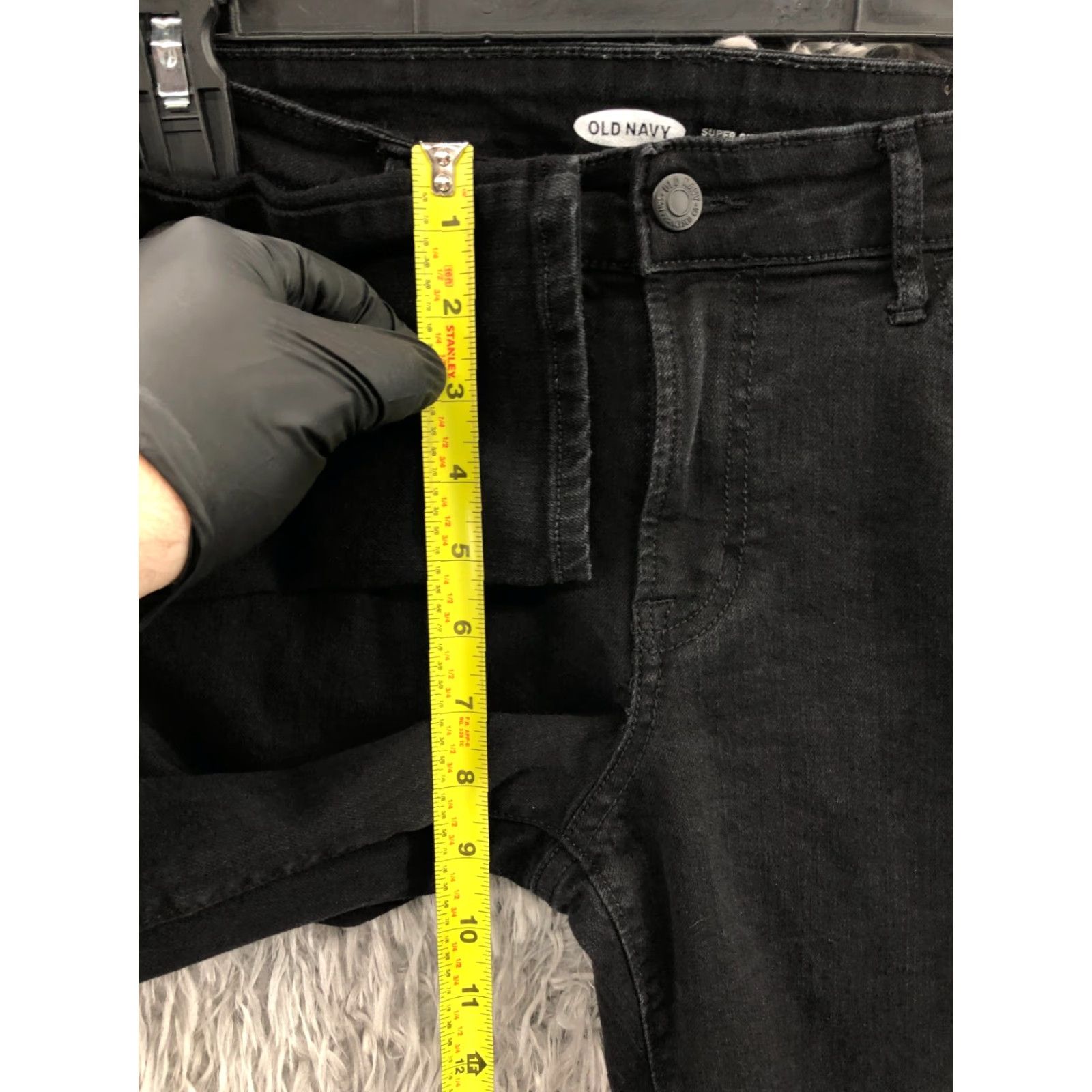 Old Navy Old Navy Super Skinny Jeans Womens Dark Wash 8 Short Black 5-Pocket Denim Cotton Zip Button Logo Belt Loops Size 30" / US 8 / IT 44 - 4 Thumbnail