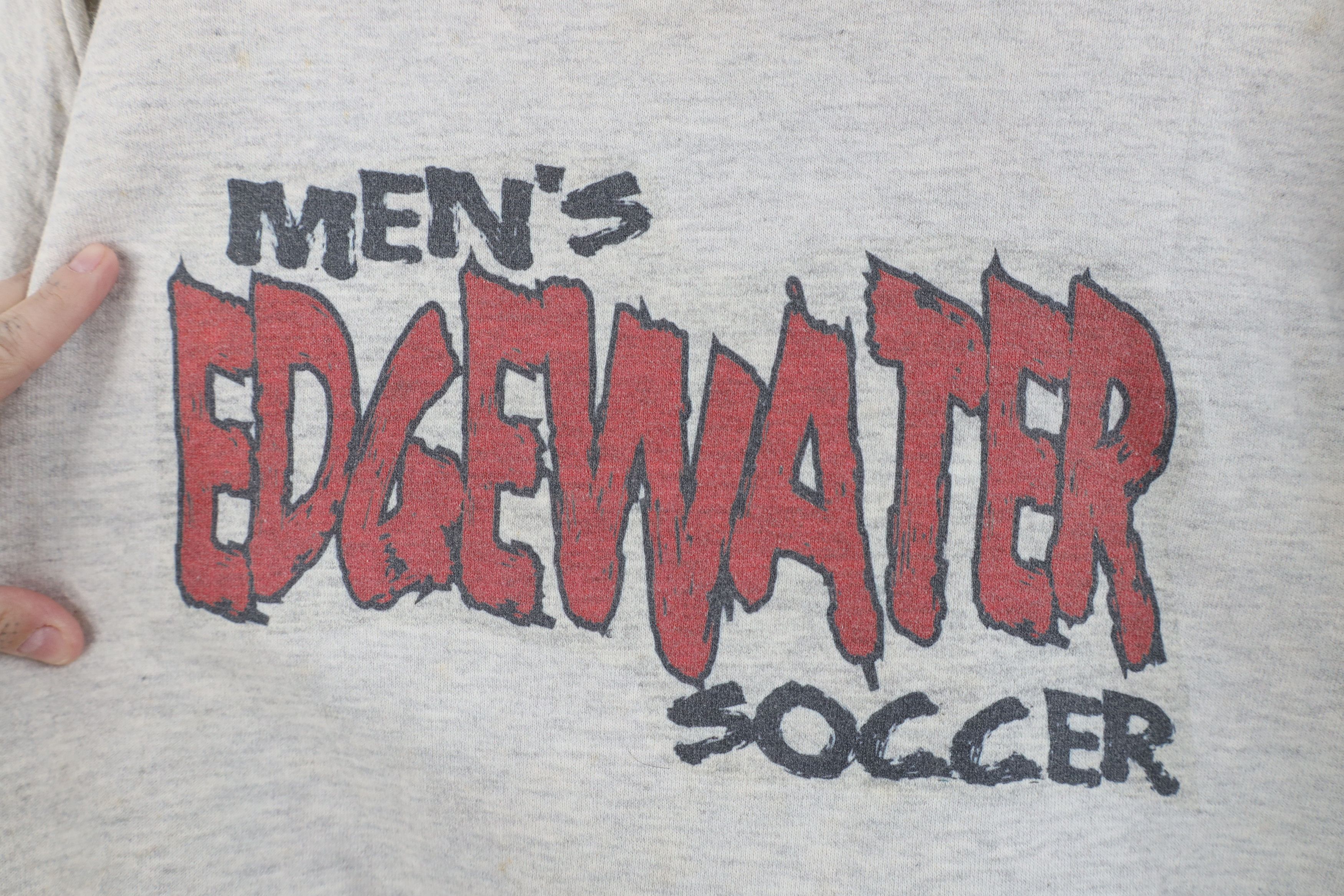 Vintage Vintage 90s Edgewater Soccer Crewneck Sweatshirt Gray USA Size US XL / EU 56 / 4 - 4 Thumbnail