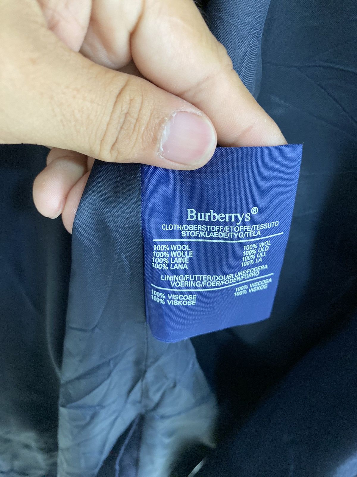 Burberry Burberry Dark Blue Wool Double Breasted Size 50S - 9 Thumbnail