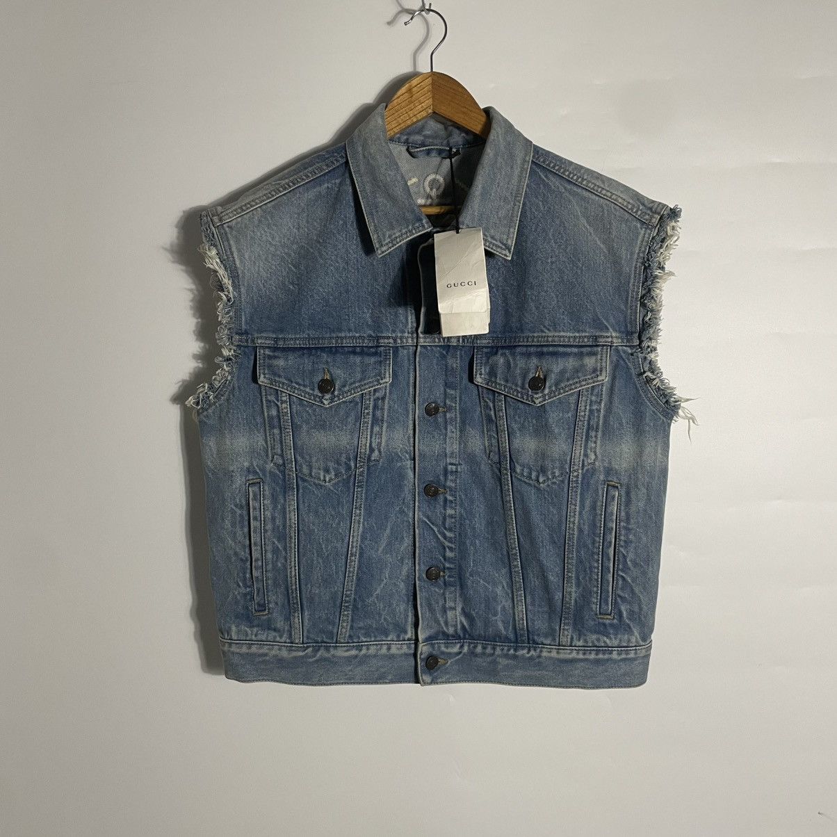 Gucci Gucci S/S20 Blue Denim Naval Theme Vest Size US S / EU 44-46 / 1 - 1 Thumbnail